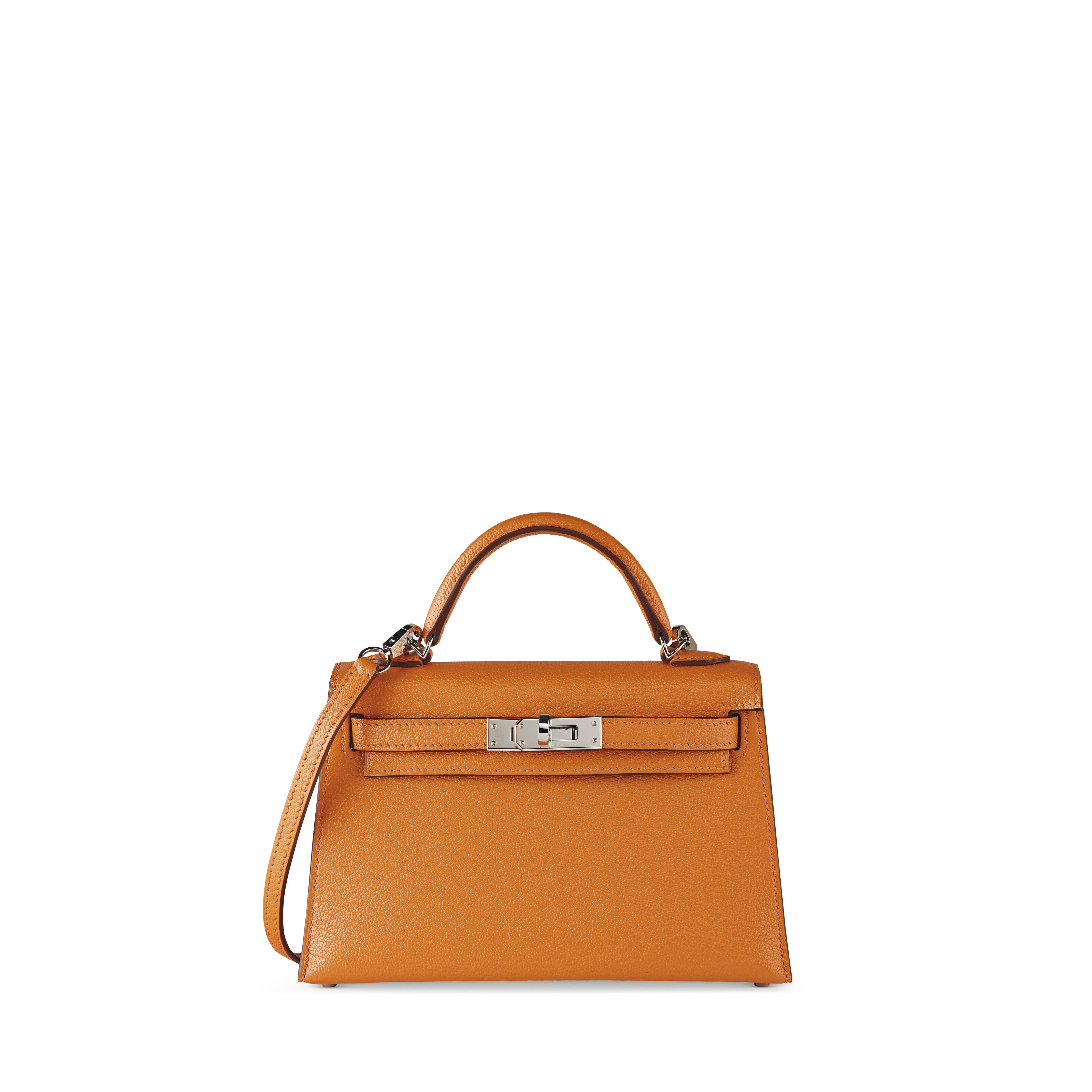 Hermès Orange Verso Sellier Mini Kelly 20cm of Chevre Leather with  Palladium Hardware, Handbags & Accessories Online, Ecommerce Retail