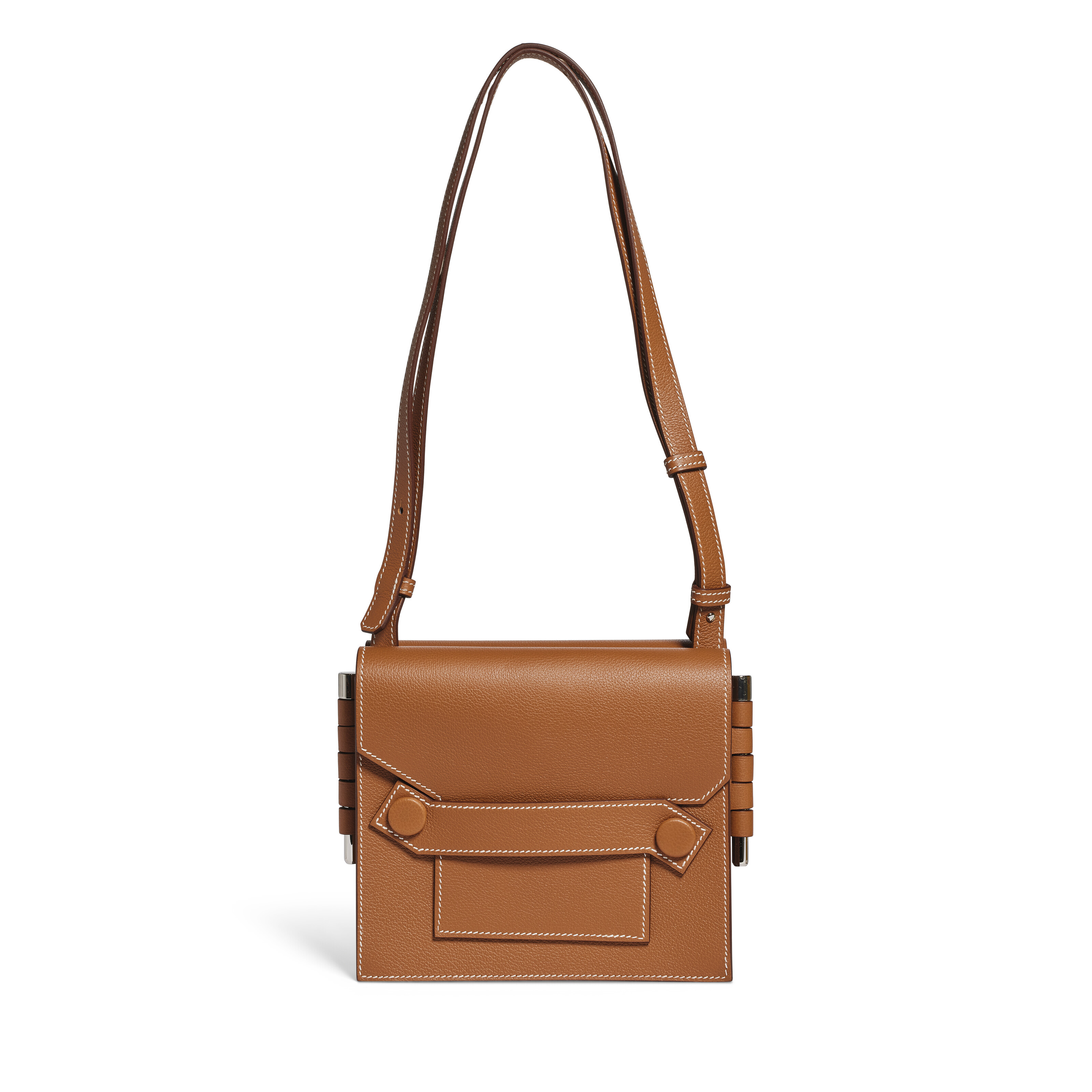 A GOLD EVERCOLOR LEATHER TWINS BAG WITH PALLADIUM HARDWARESAC