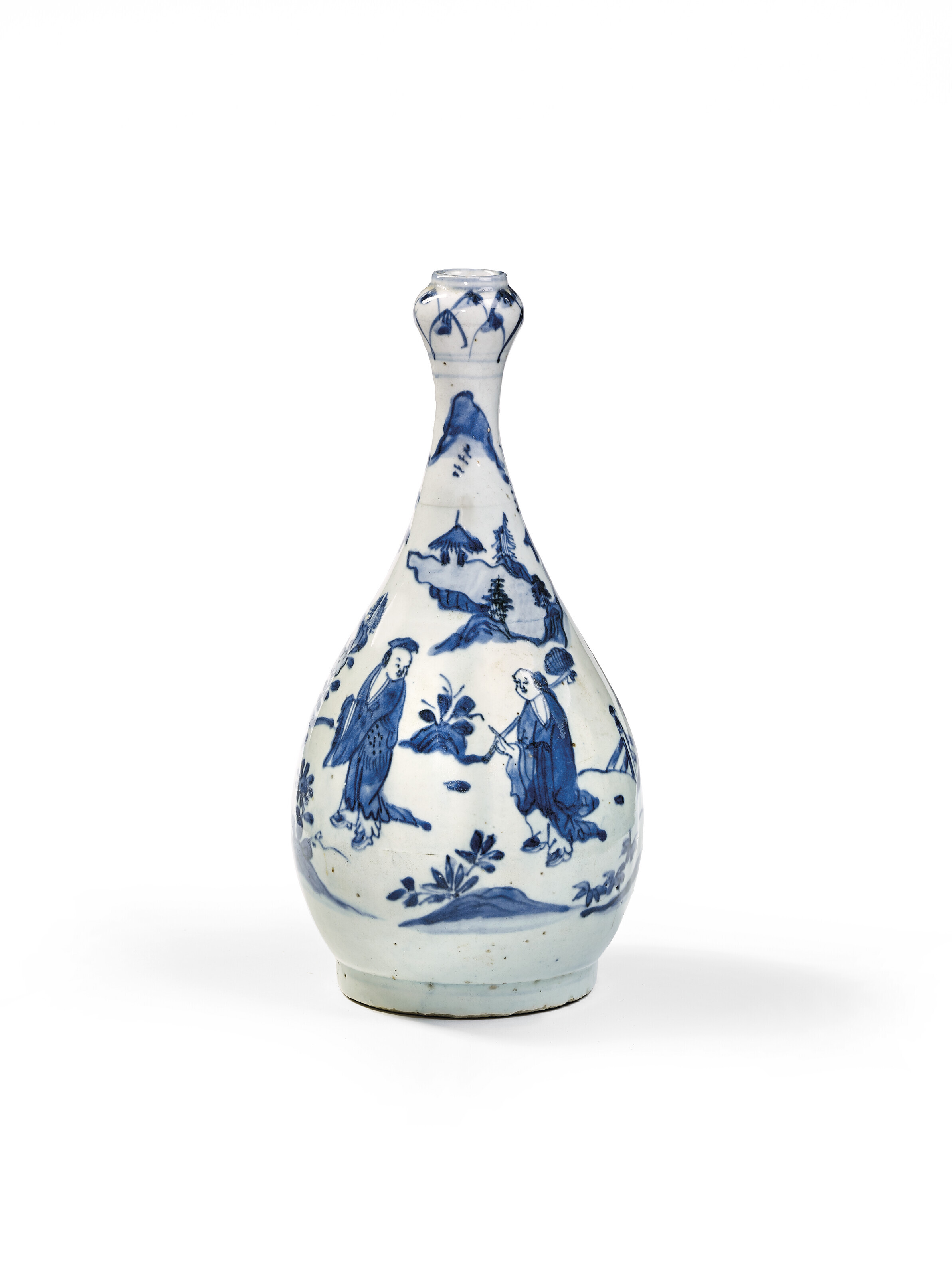 Blue & White Porcelain Garlic Mouth Vase