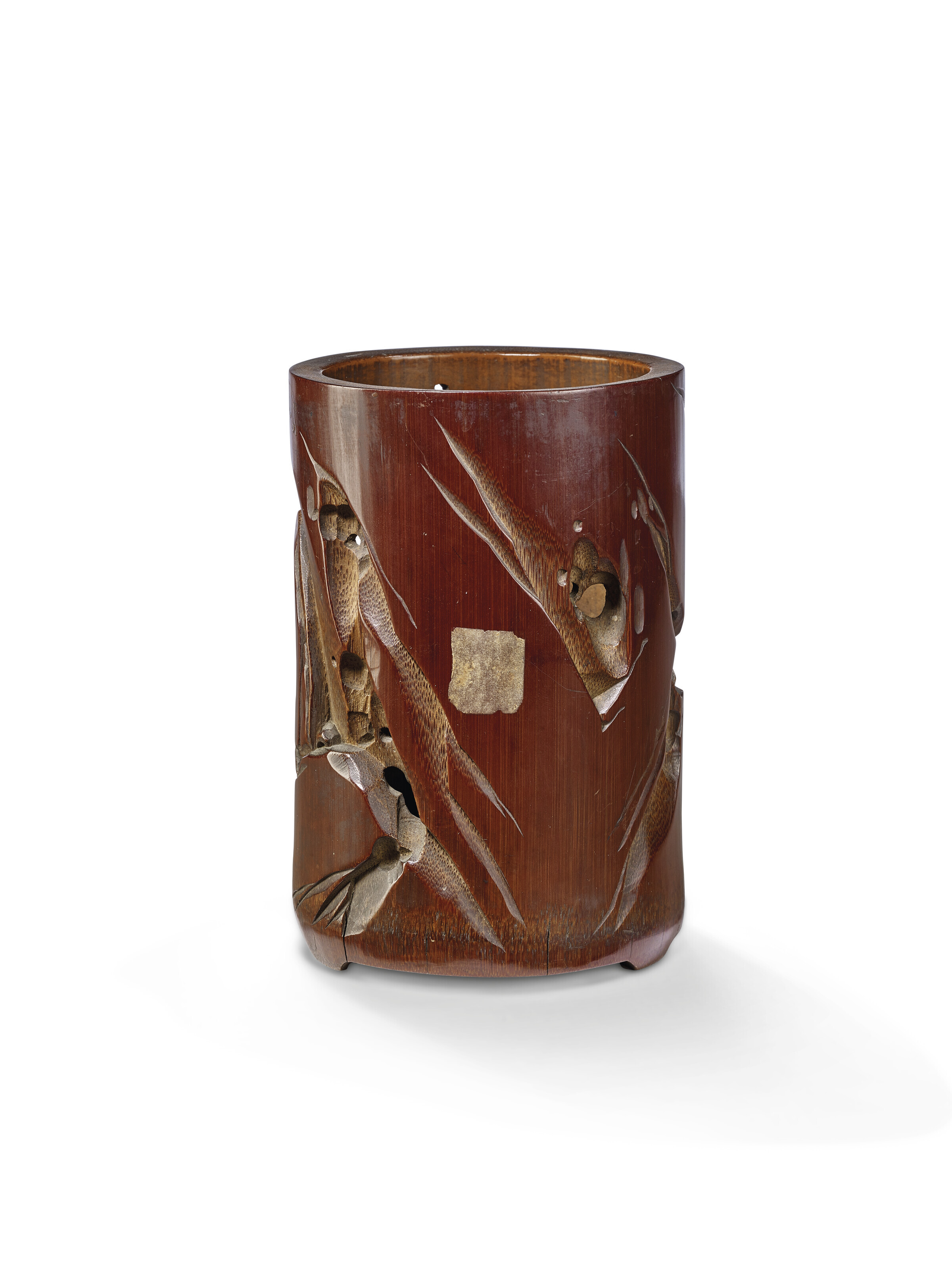 清十九世纪竹雕高士下棋图笔筒, CHINA, QING DYNASTY, 19TH