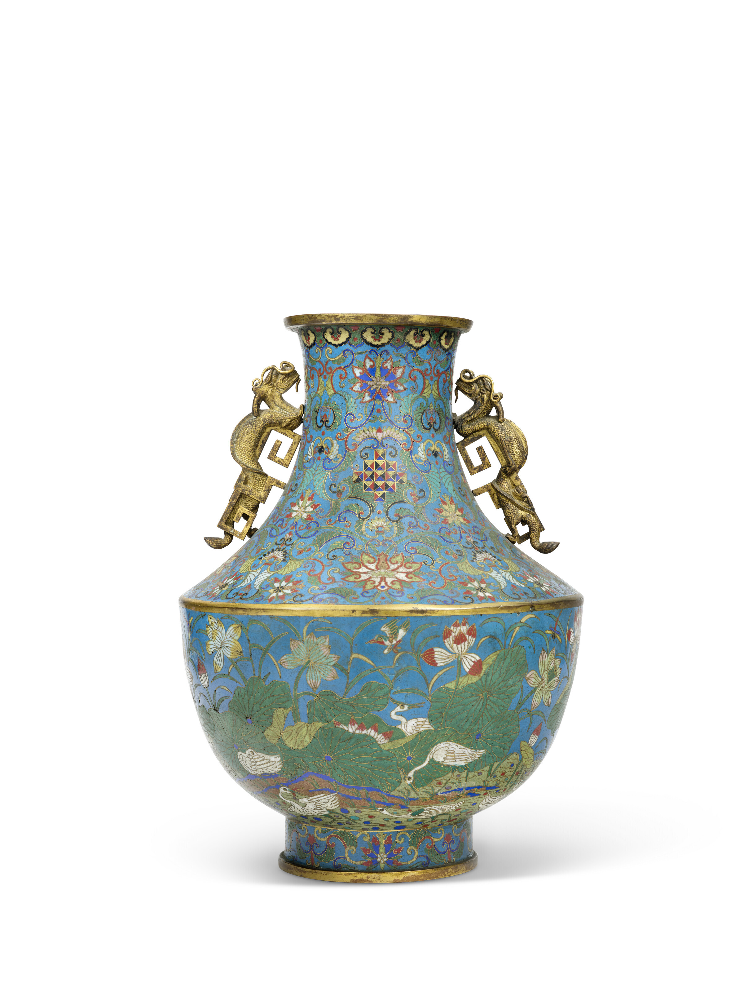 Late 19th Century Southeast Asian Cloisonne Urn in Bronze
