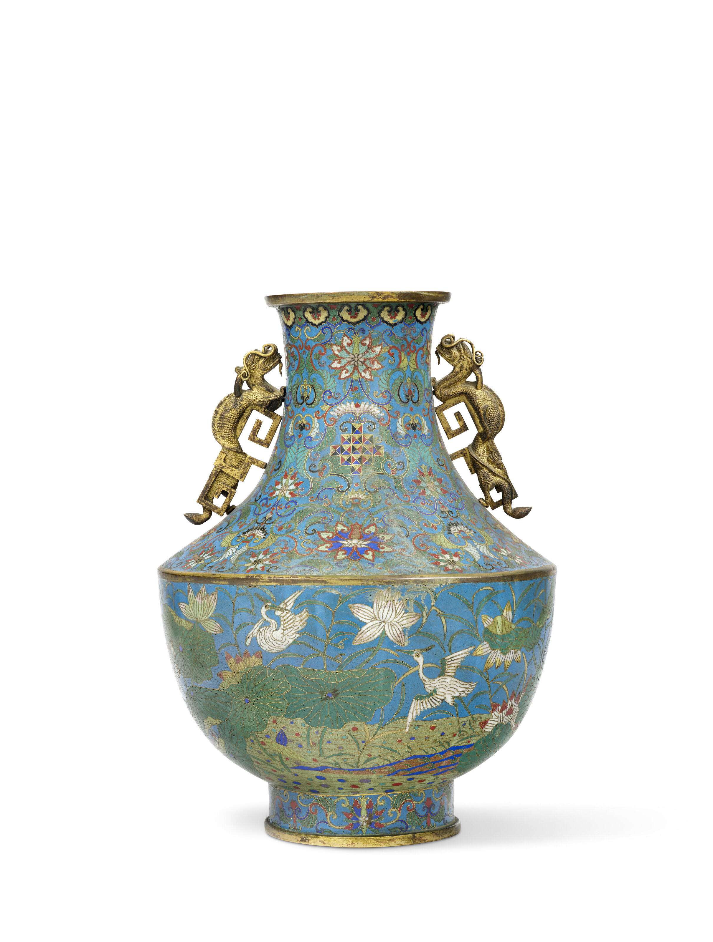 Late 19th Century Southeast Asian Cloisonne Urn in Bronze