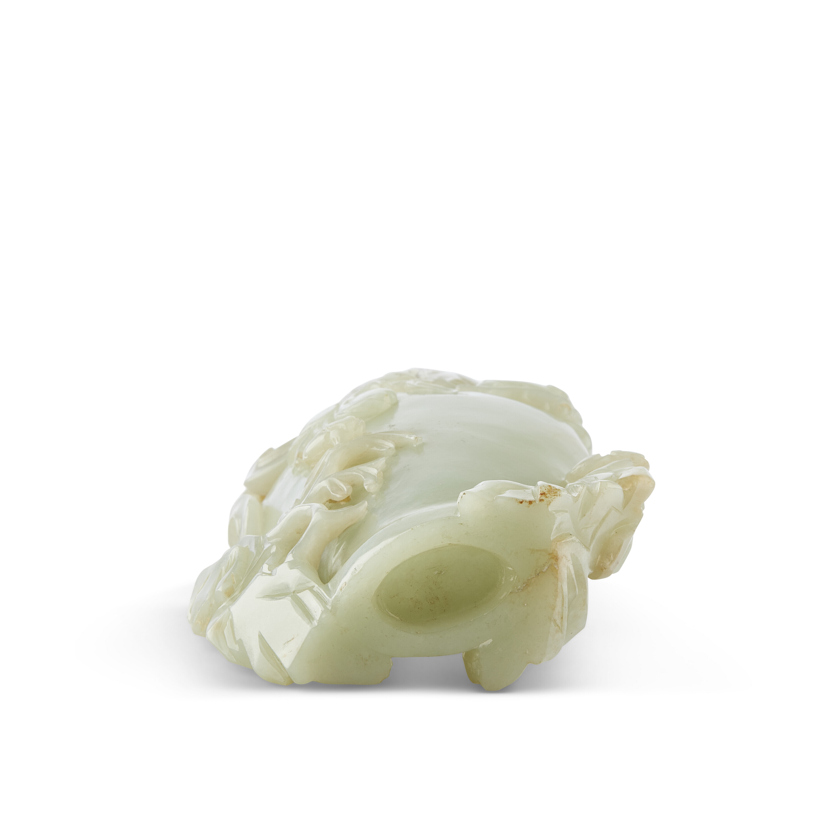 清十九世纪青白玉凤凰衔枝纹盖瓶, CHINA, QING DYNASTY, 19TH