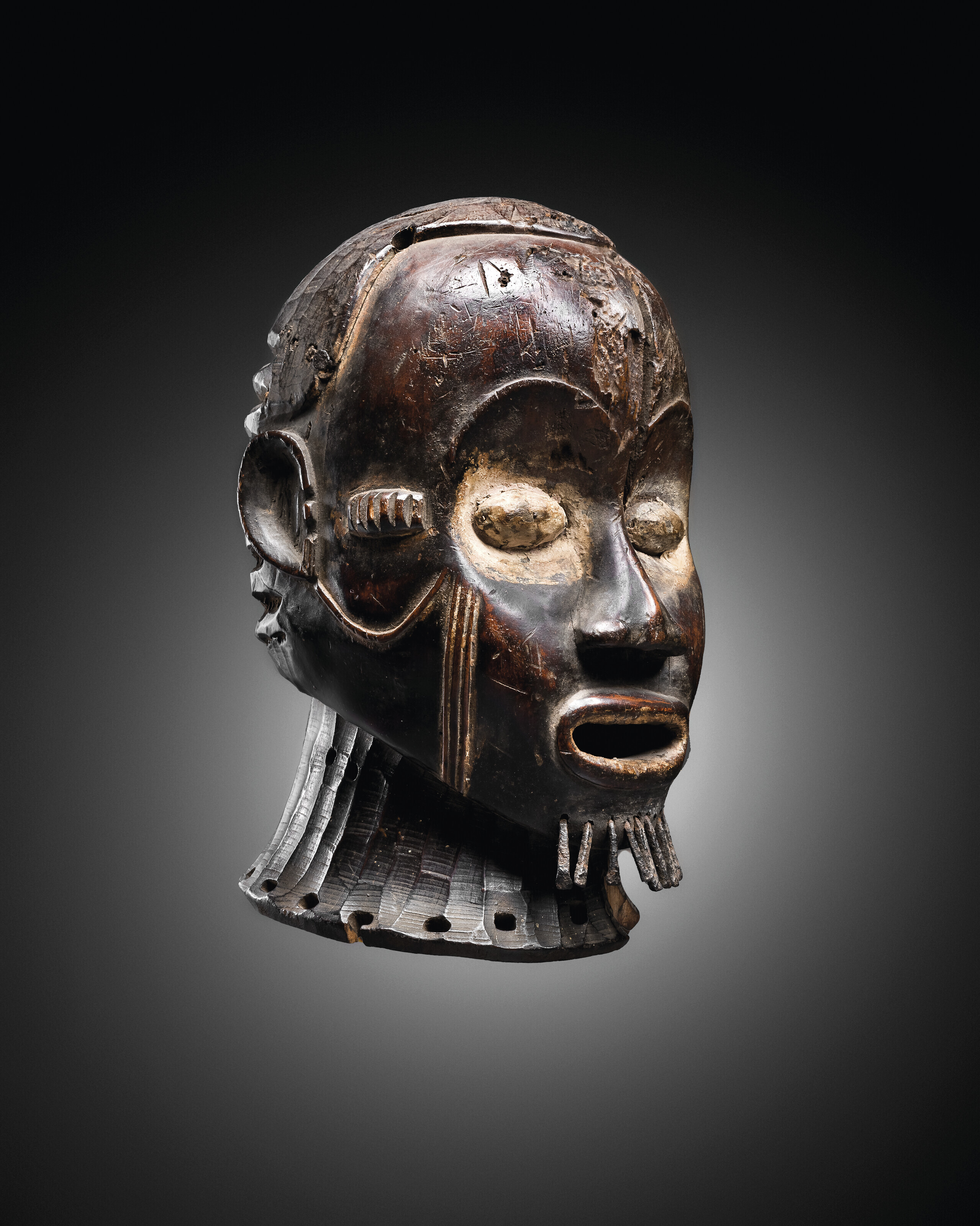 Masque De Guerre - Bête - Côte D'Ivoire - Art Ethnique - Bois - Collection