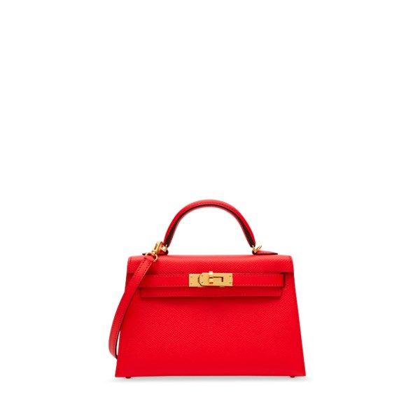 Hermes Kelly Mini 20 Sellier Rouge Tomate Epsom Gold Hardware • MIGHTYCHIC  • 