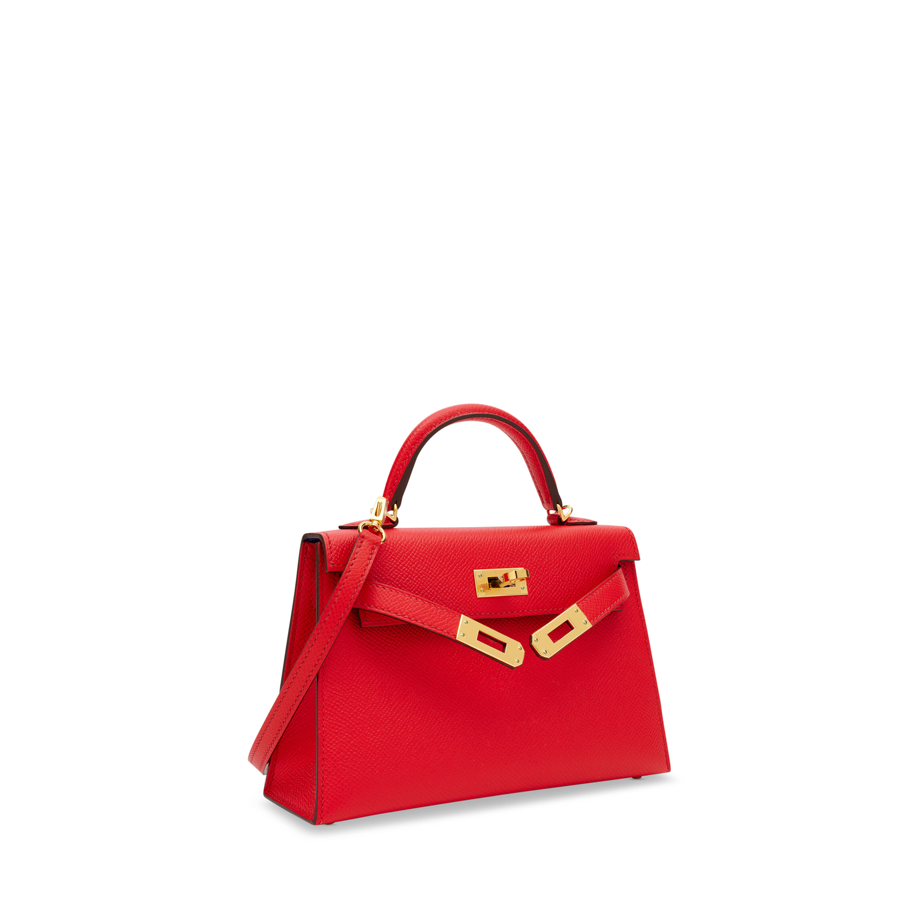 A CUSTOM ROUGE TOMATE BLEU ÉLECTRIQUE EPSOM LEATHER MINI KELLY