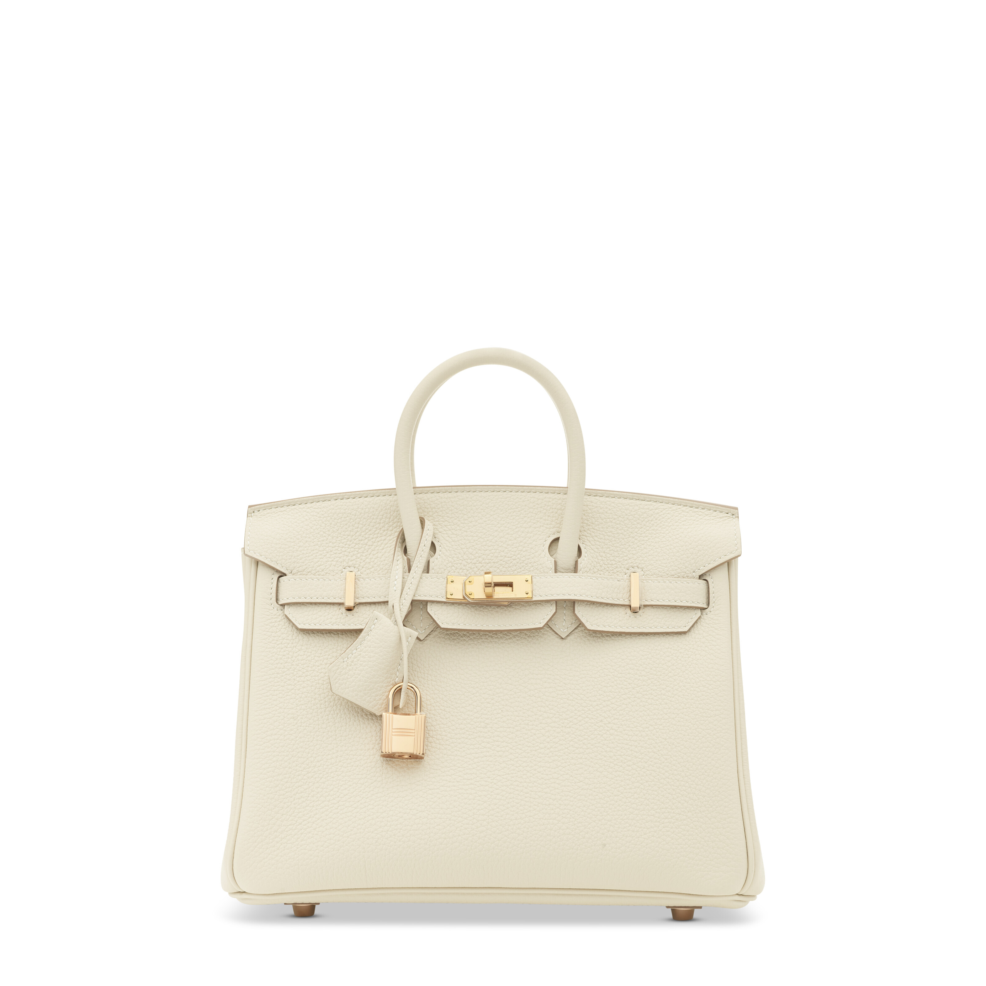 A CRAIE TOGO LEATHER BIRKIN 25 WITH ROSE GOLD HARDWARE HERM S