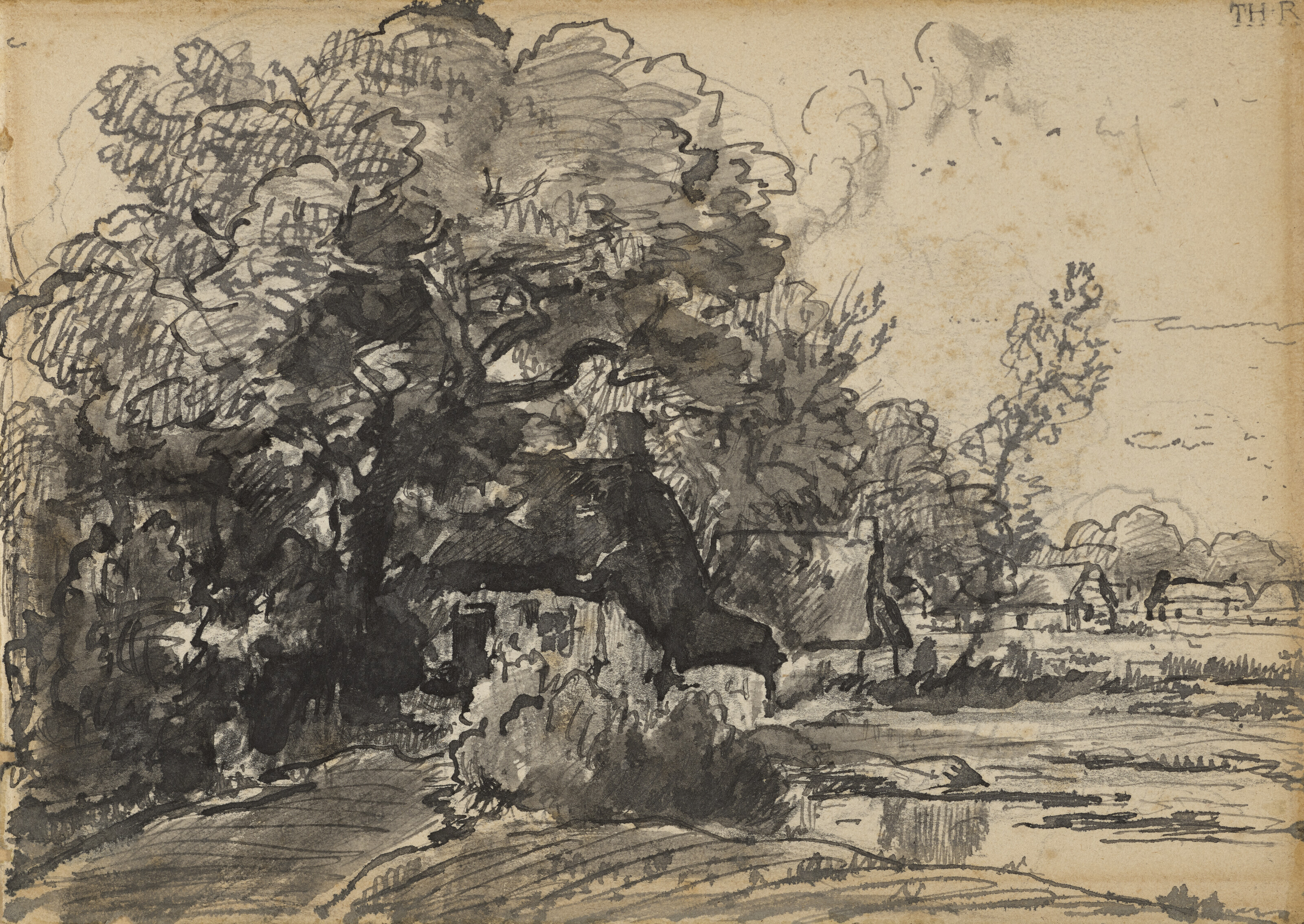 ジクレー画「THEODORE TOO」(絶版) THÉODORE ROUSSEAU (1812-1867), Paysage arboré à l'entrée d'un