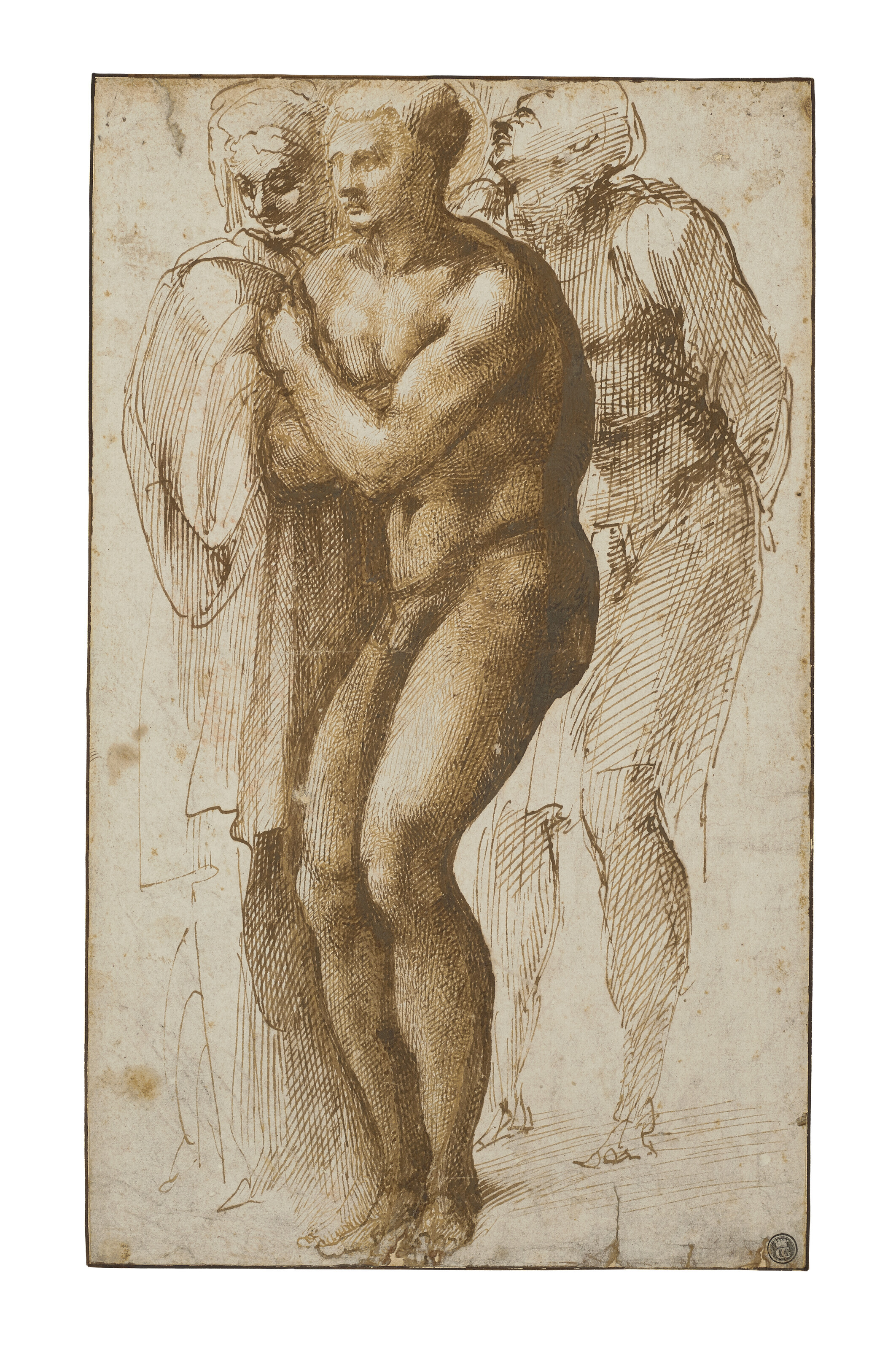 Michelangelo Buonarroti, A nude man (after Masaccio) and two figures behind him, sold for €23,162,000 on 18 May 2022 at Christie's in Paris