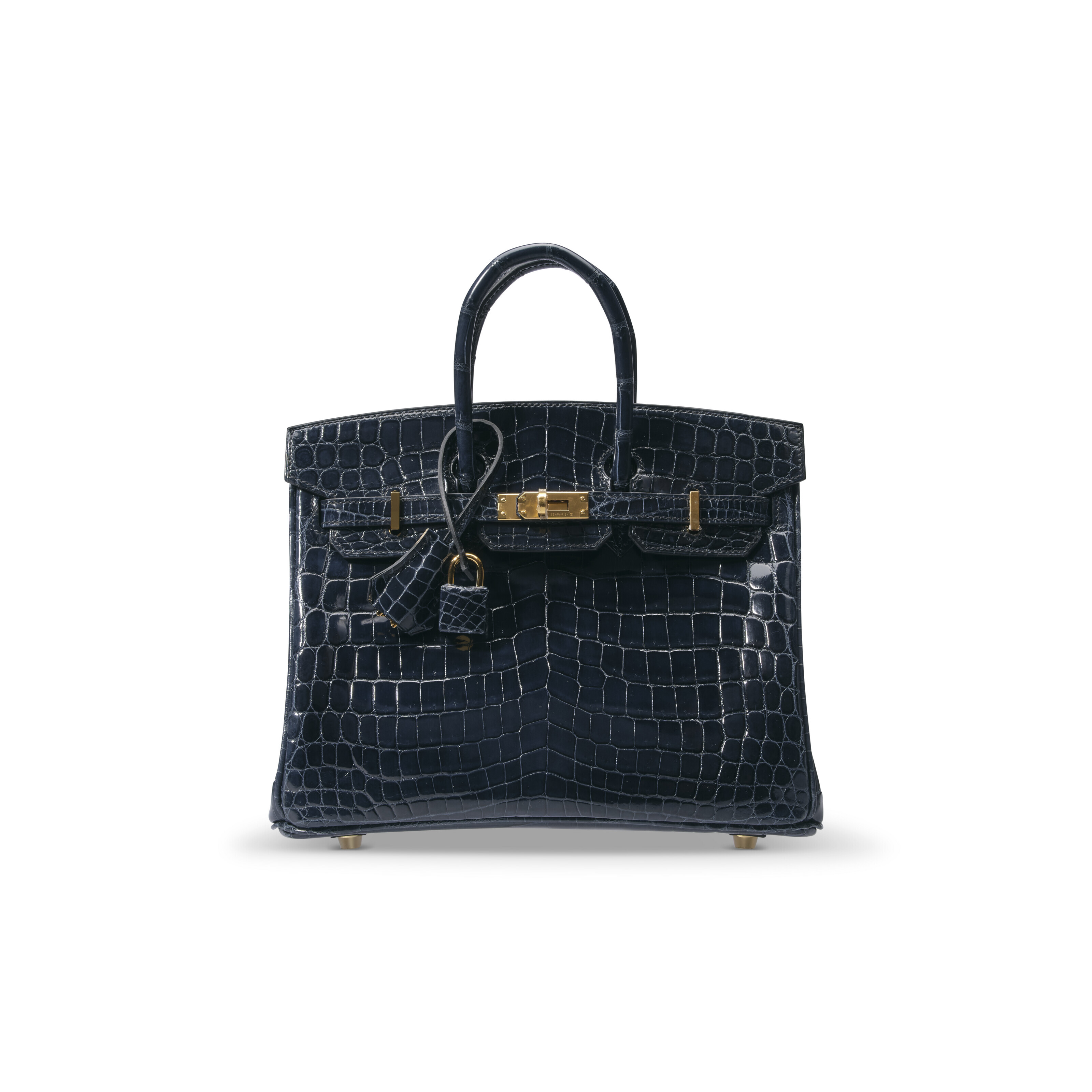 A SHINY VERT ROUSSEAU NILOTICUS CROCODILE BIRKIN 25 WITH GOLD HARDWARE ...