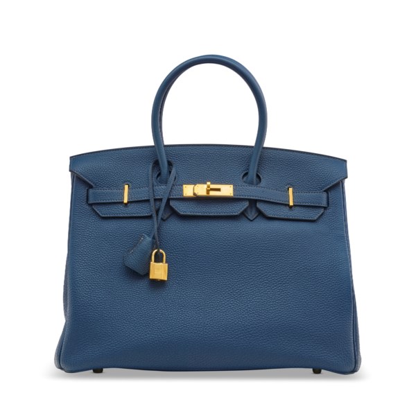 Hermes Kelly Handbag Bleu De Prusse Togo with Palladium Hardware 35 at  1stDibs