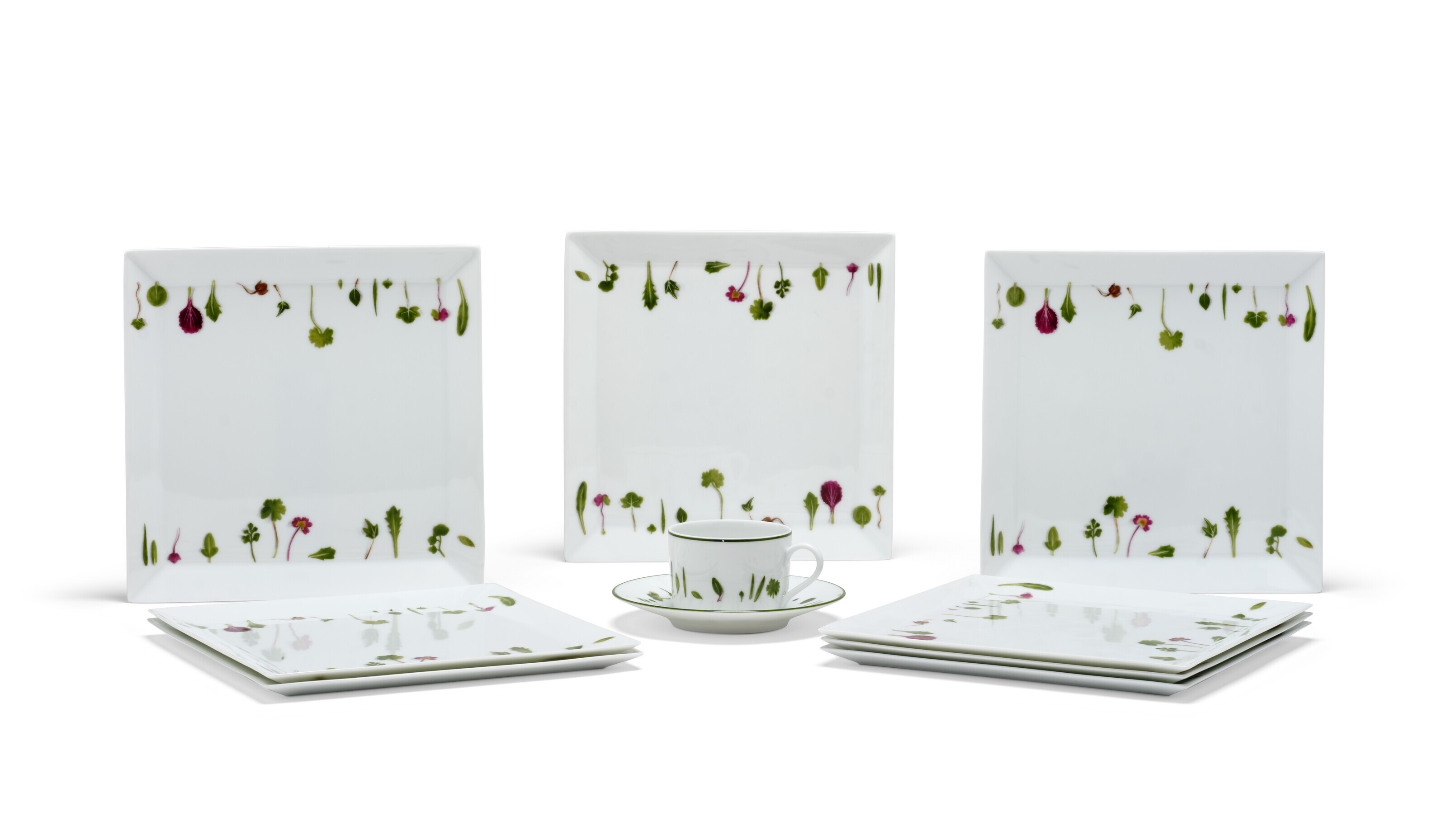 A MESCLUN PORCELAIN SERVICE COMPRISING NINE PIECES, HERMÈS, 1990S