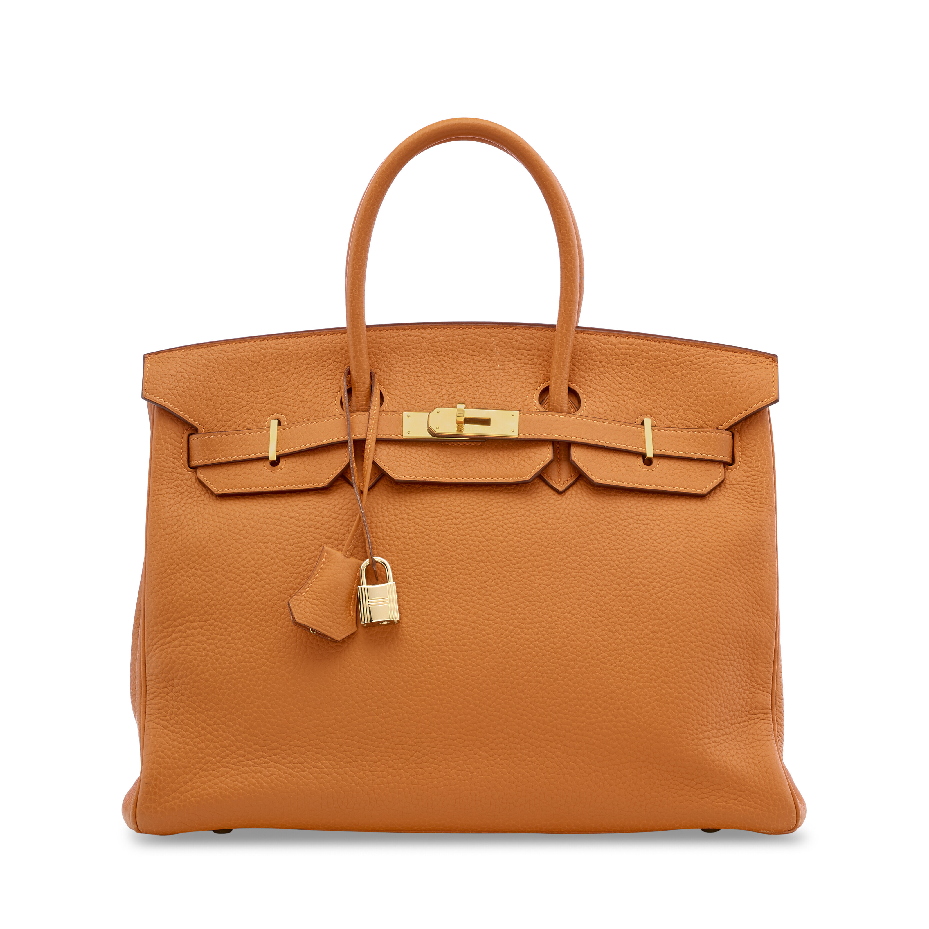 AN ORANGE H SWIFT LEATHER BIRKIN 35 WITH GOLD HARDWARE, HERMÈS
