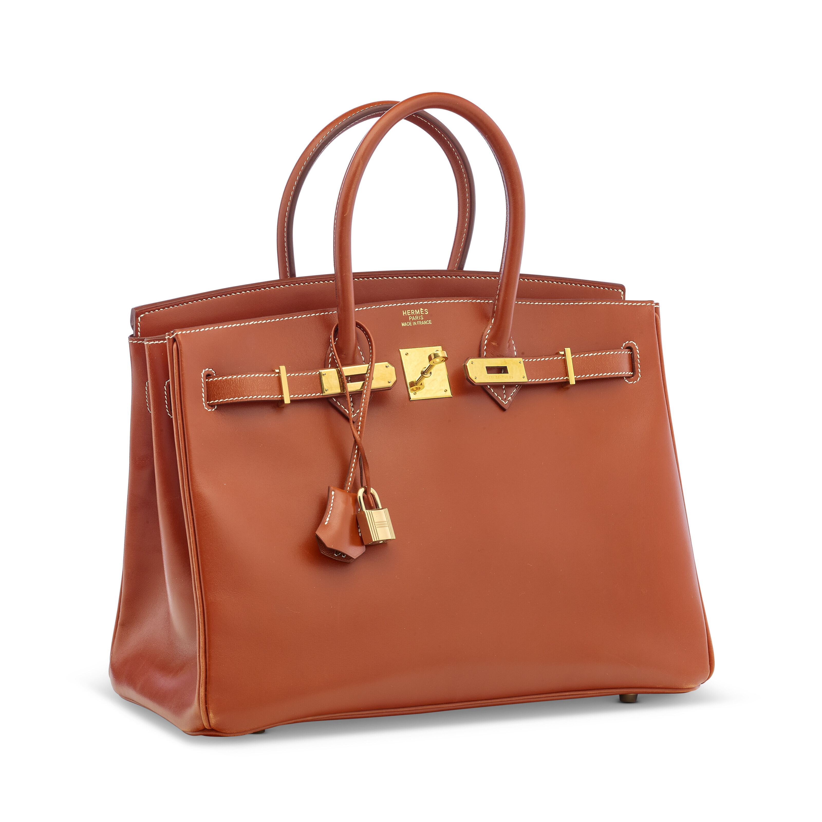A BRIQUE CALF BOX LEATHER BIRKIN 35 WITH GOLD HARDWARE, HERMÈS