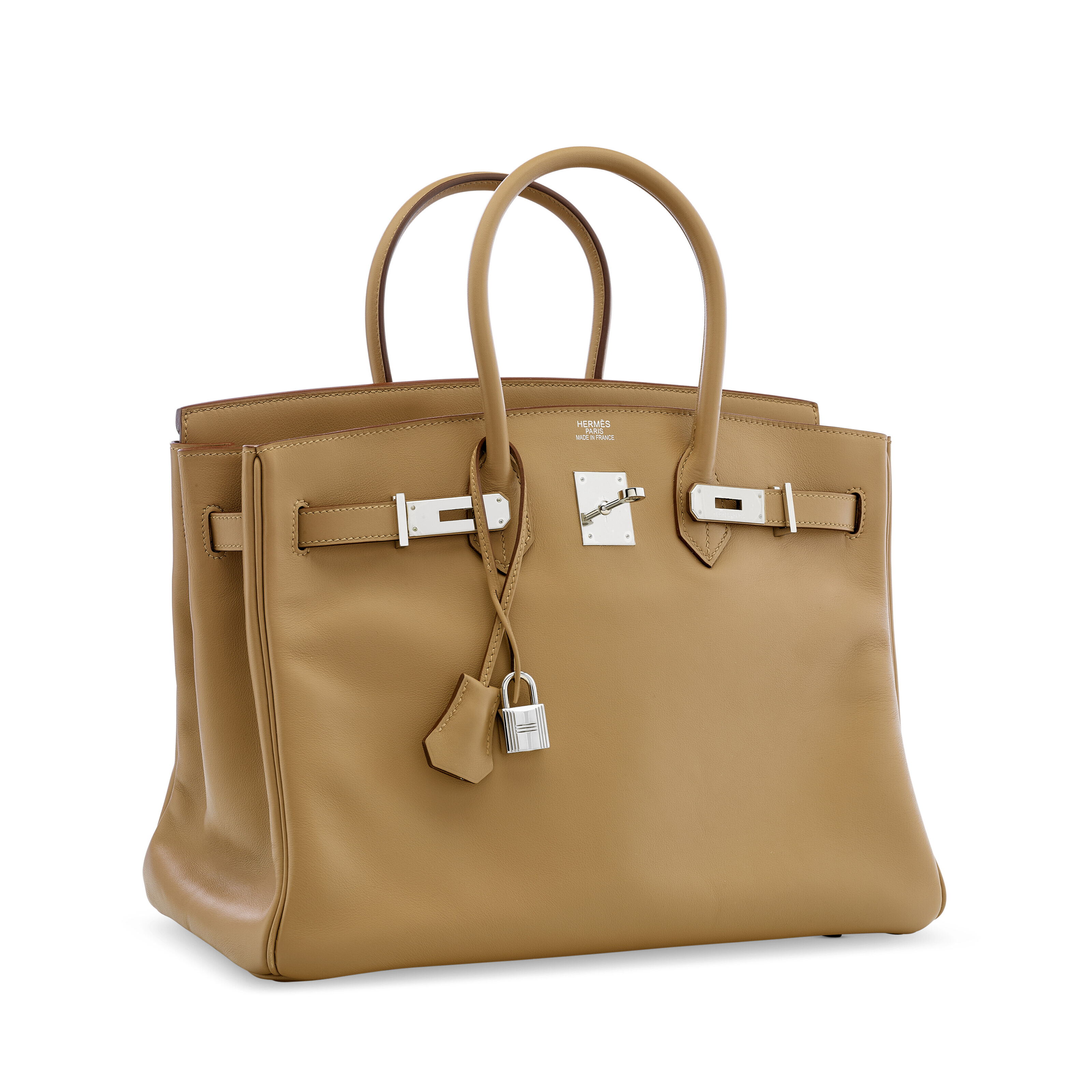 A BISCUIT SWIFT LEATHER BIRKIN 35 WITH PALLADIUM HARDWARE, HERMÈS
