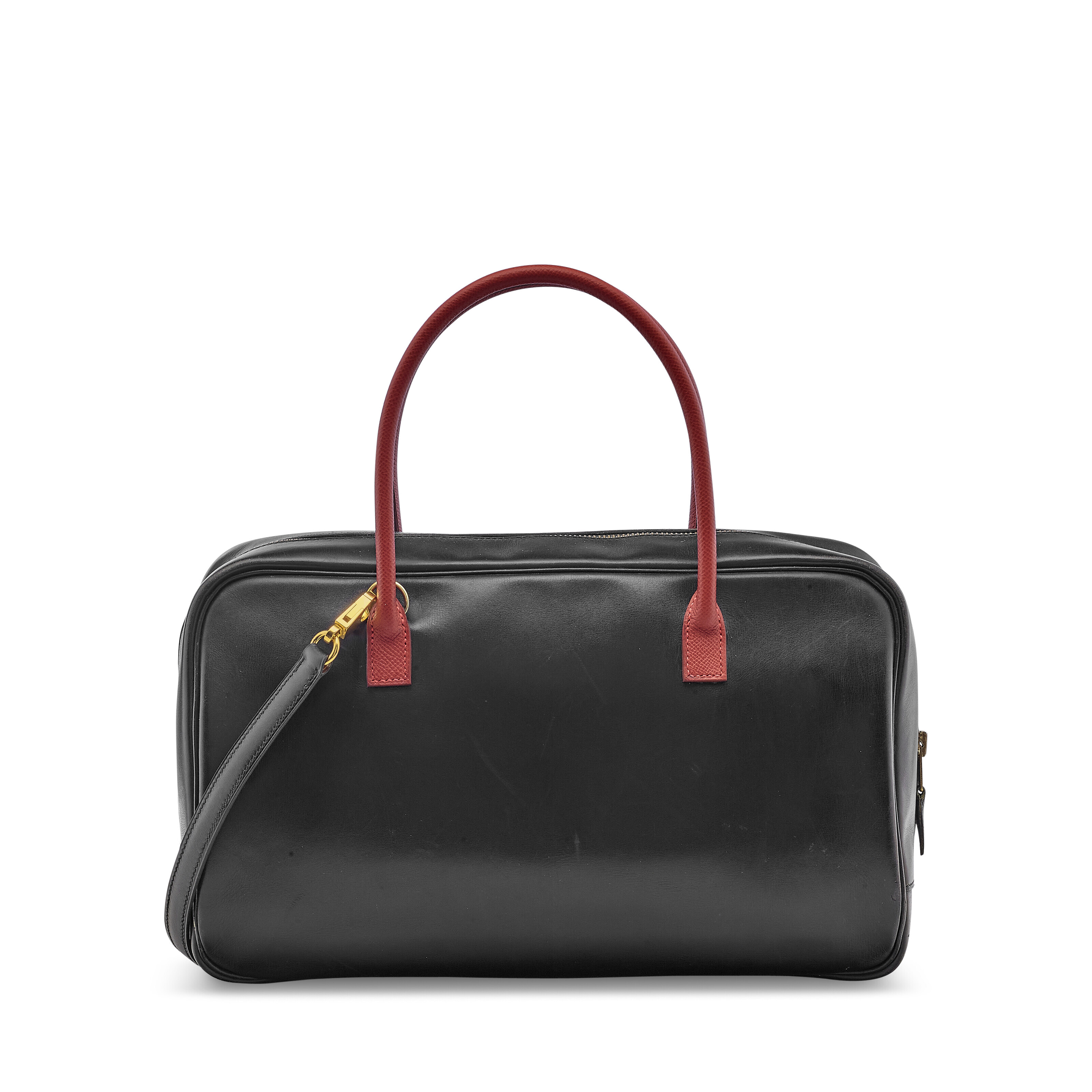A BLACK CALF BOX LEATHER & ROUGE H EPSOM LEATHER LORRAINE 30 WITH