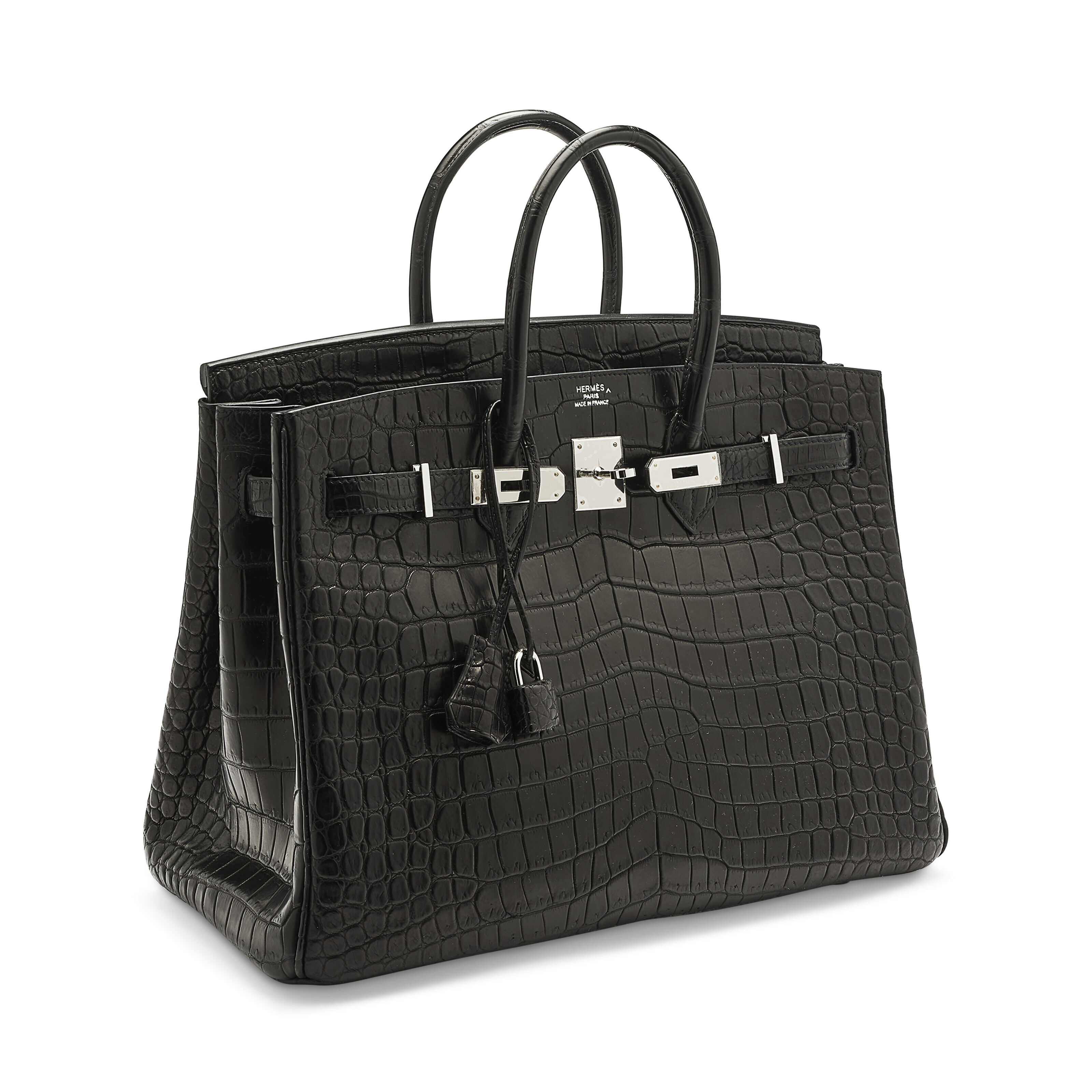 A MATTE BLACK POROSUS CROCODILE BIRKIN 35 WITH PALLADIUM HARDWARE