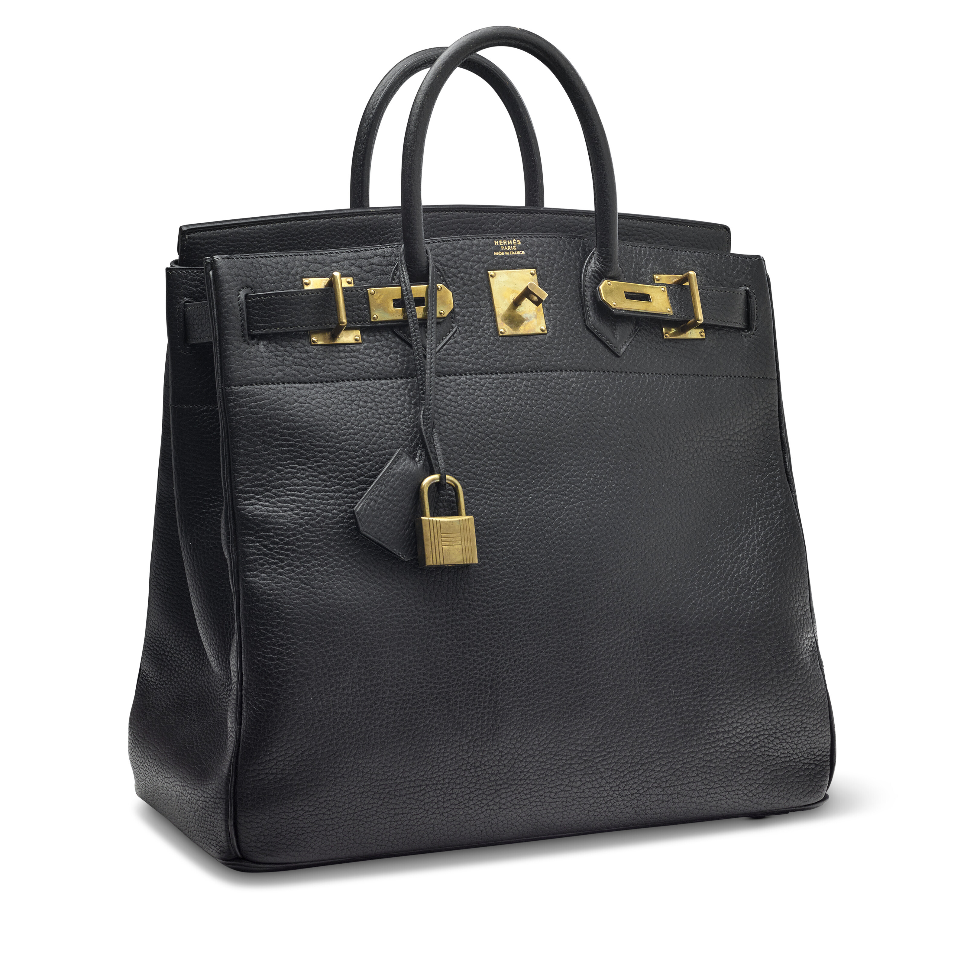 A BLACK FJORD LEATHER HAC BIRKIN 40 WITH GOLD HARDWARE, HERMÈS