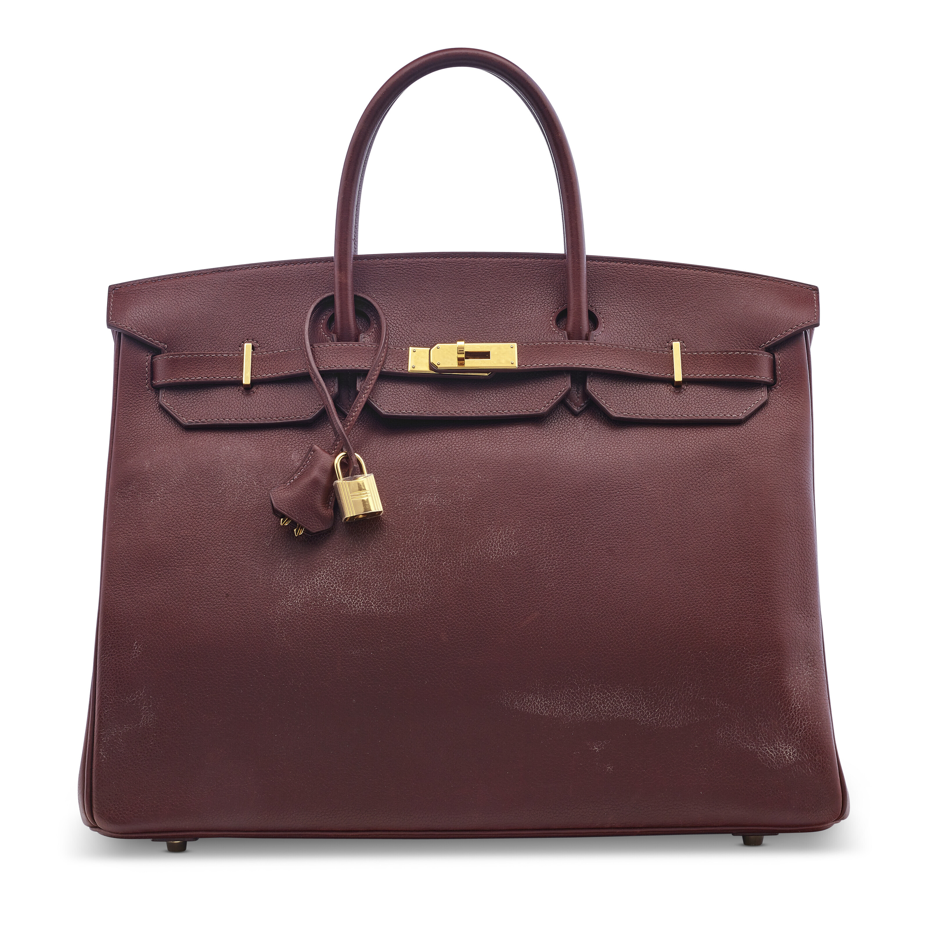 A HAVANE EVERGRAIN LEATHER BIRKIN 40 WITH GOLD HARDWARE HERM S