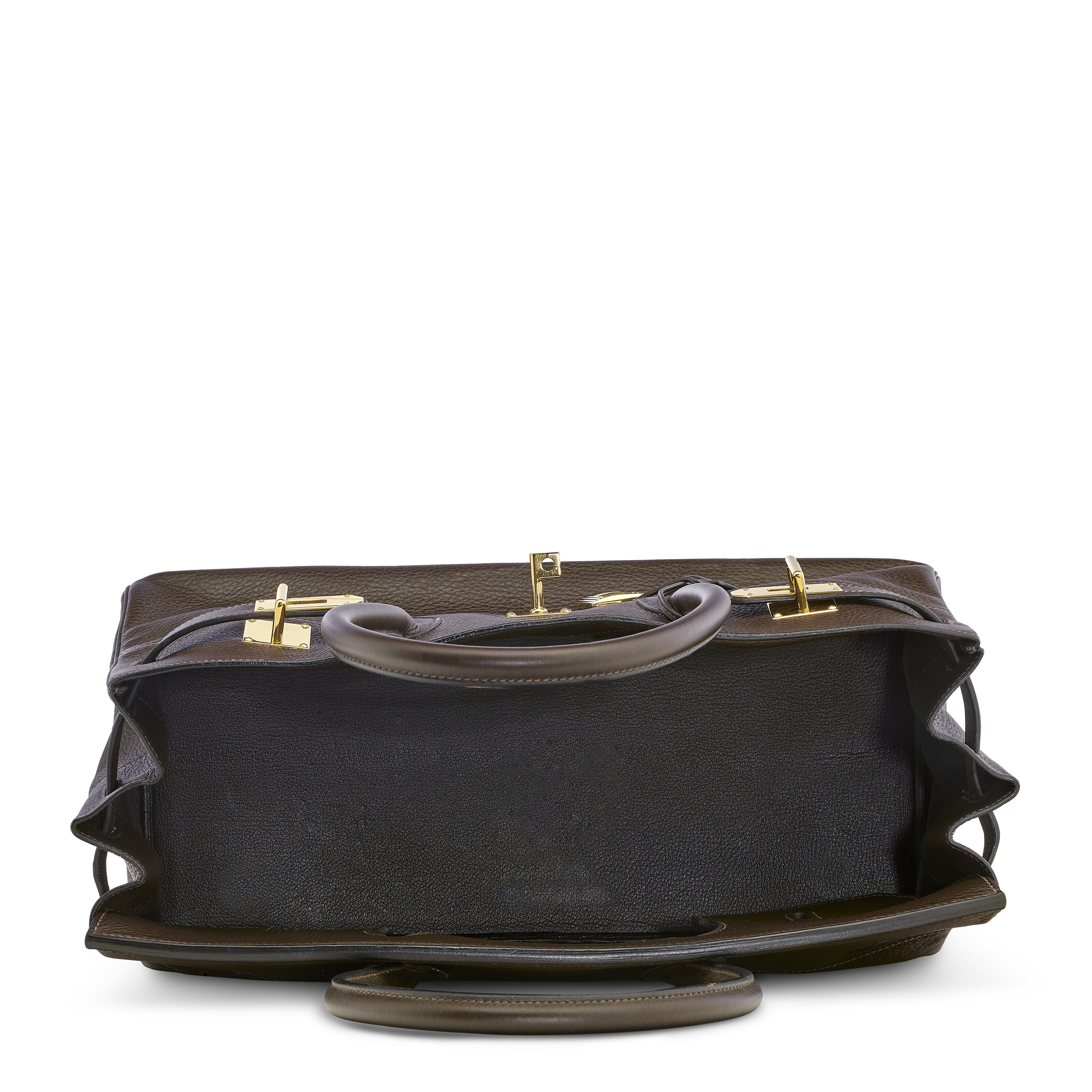 AN ÉBÈNE CLÉMENCE LEATHER JPG SHOULDER BIRKIN 42 WITH GOLD