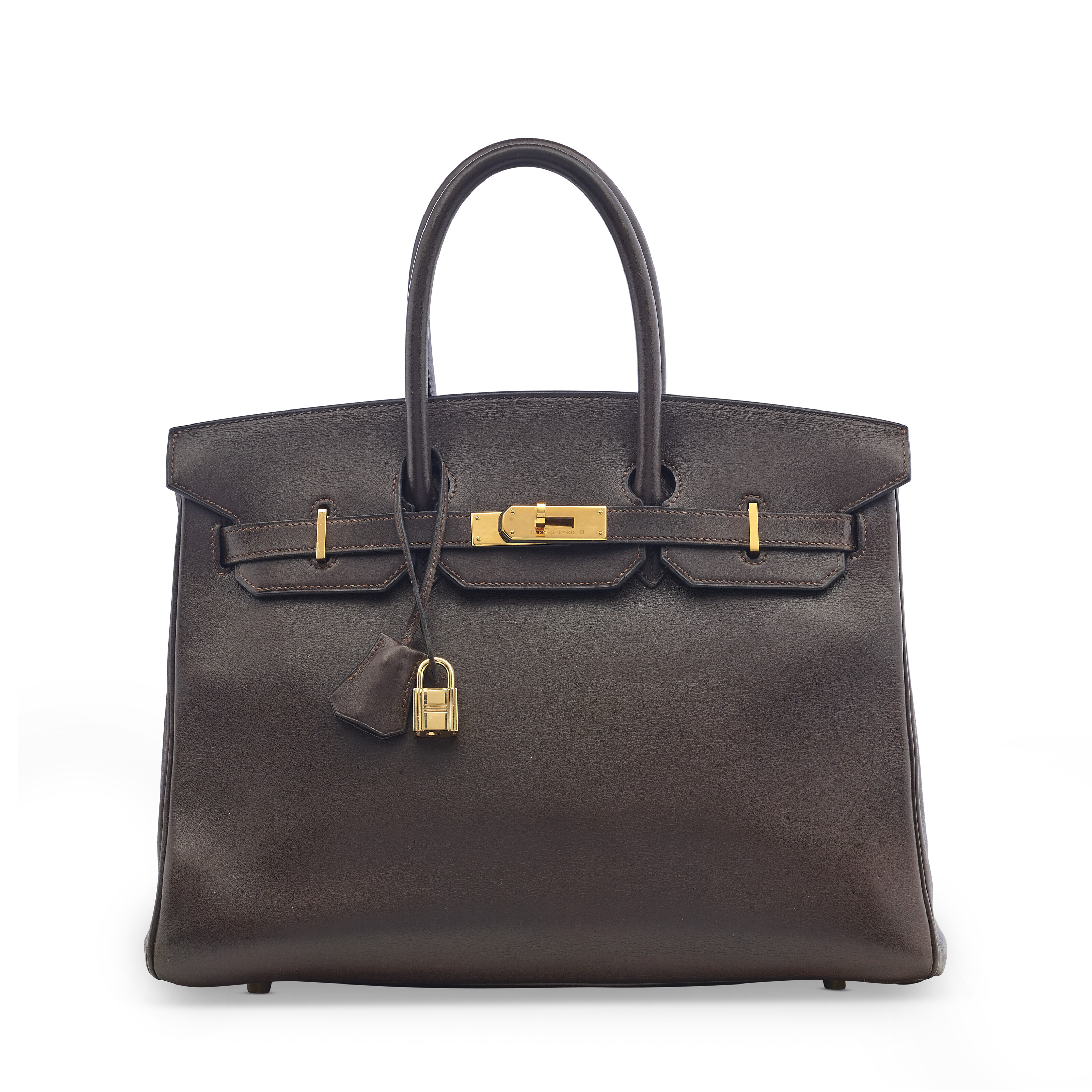 AN EBENE GULLIVER LEATHER BIRKIN 35 WITH GOLD HARDWARE HERMES 1998 Christie s