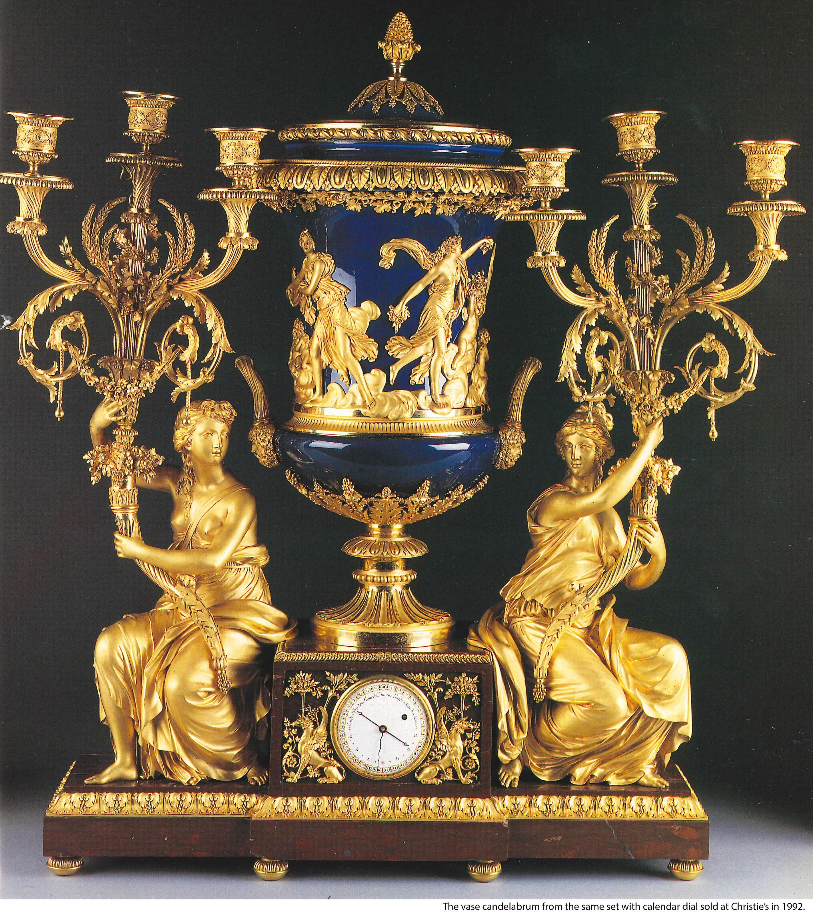 A PAIR OF MAGNIFICENT LOUIS XVI ORMOLU-MOUNTED BEAU BLEU SEVRES