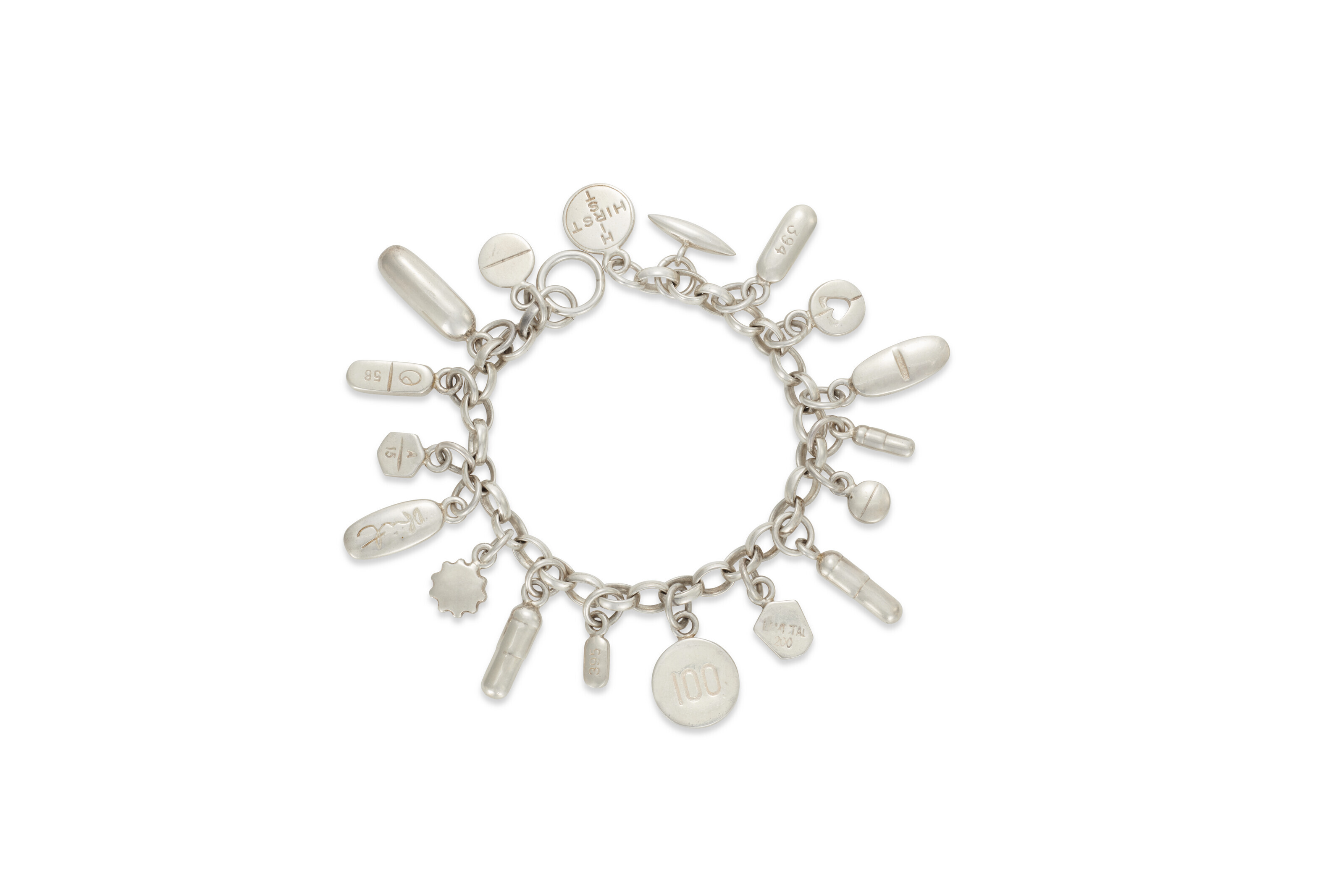 Silver charm bracelet