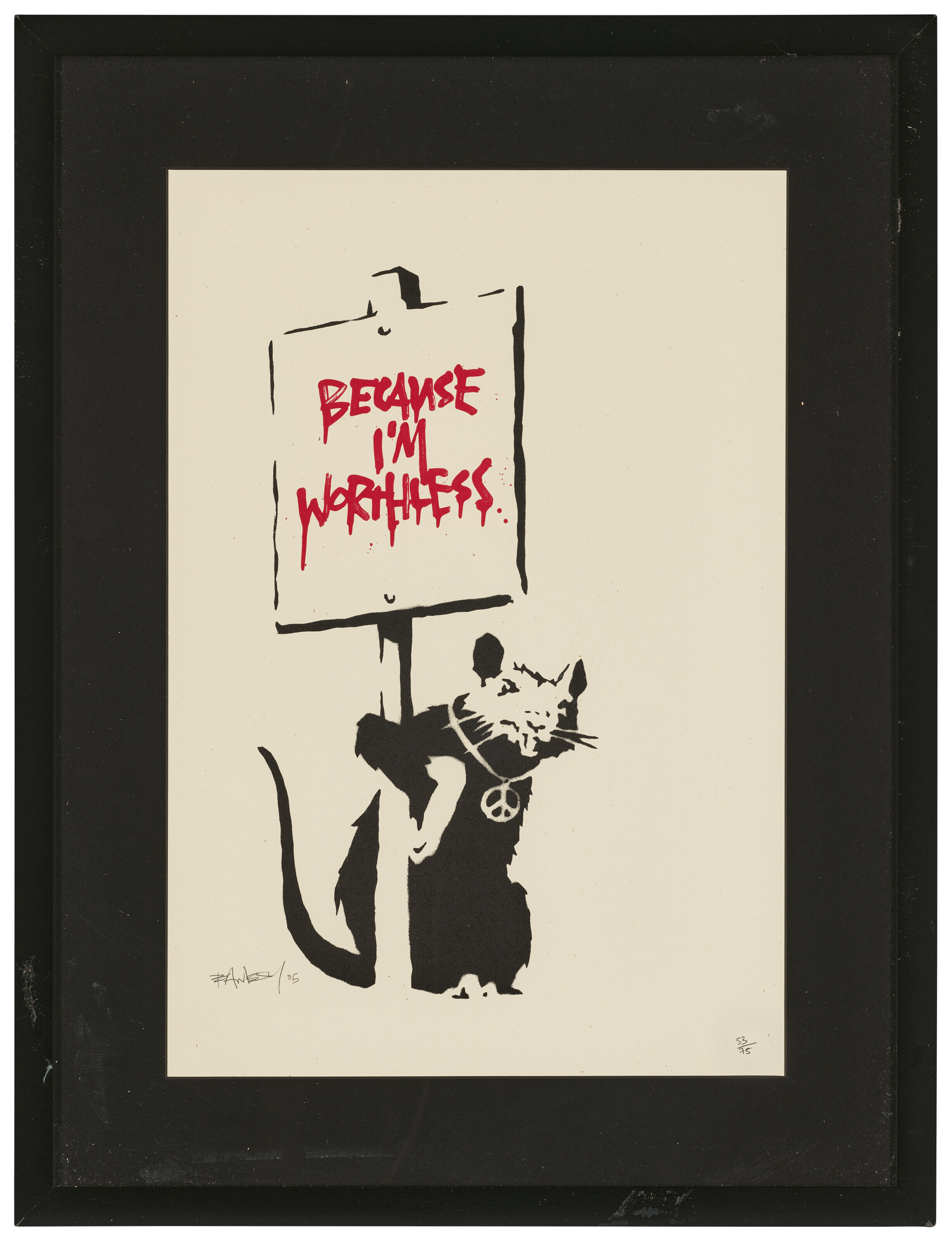 BANKSY, Because I'm Worthless | Christie's