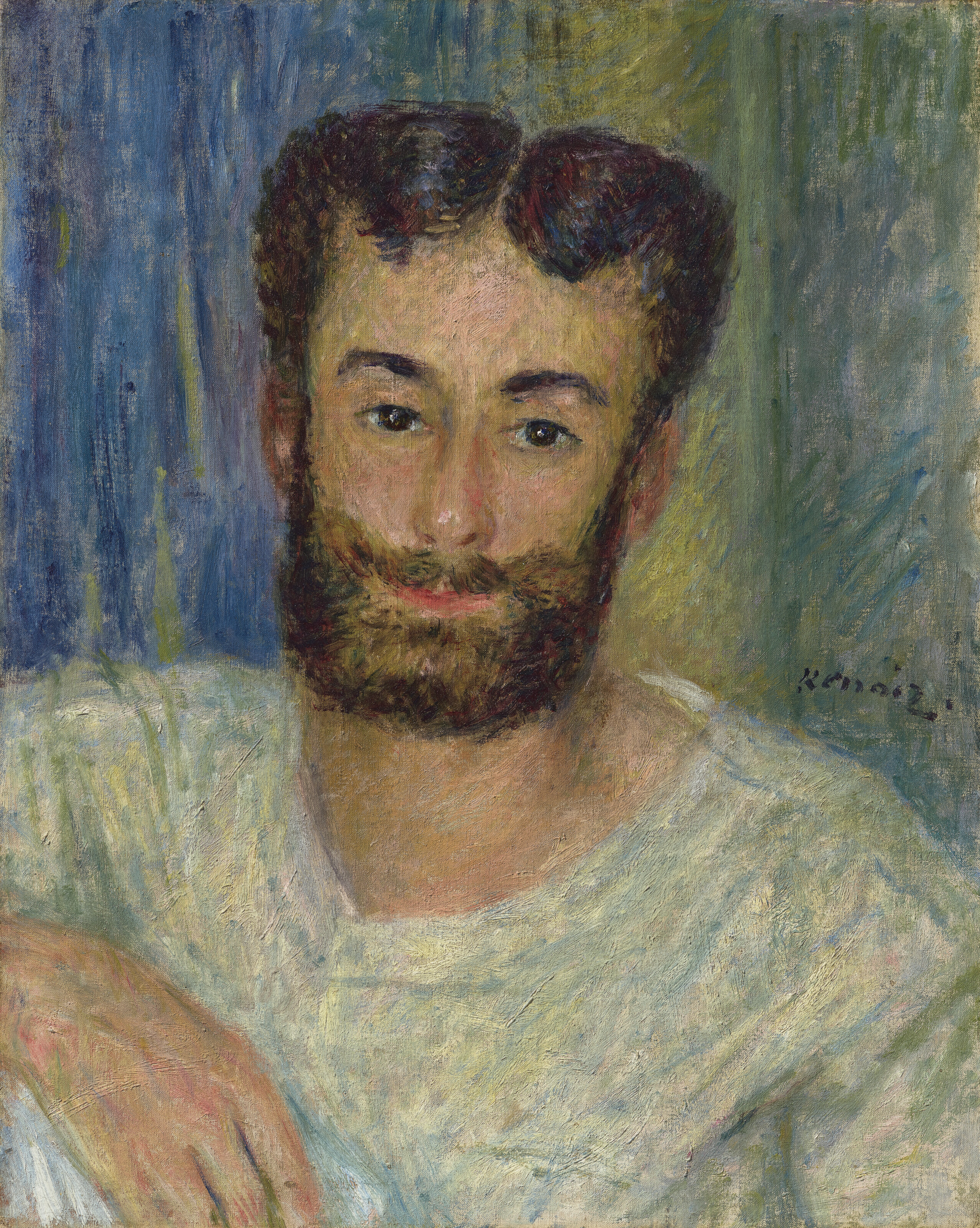 Pierre-Auguste Renoir (1841-1919), Le canotier de Bougival, 1879. Oil on canvas. 16⅛ x 13 in (41 x 32.8 cm). Sold for £567,000 on 28 February 2023 at Christie’s in London