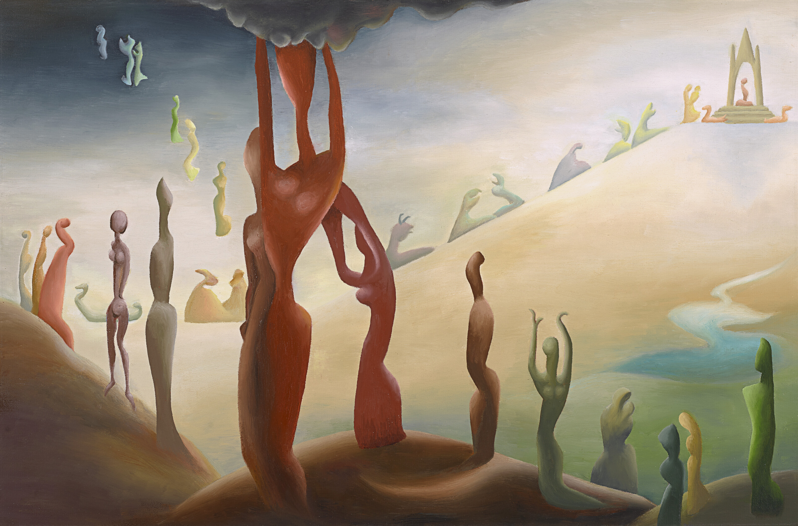 Stella Snead (1910-2006), Ritual, 1992. Oil on canvas. 20 x 30 in (50.8 x 76.2 cm). Sold for &pound;75,600 on 3 March 2023 at Christie&rsquo;s in London