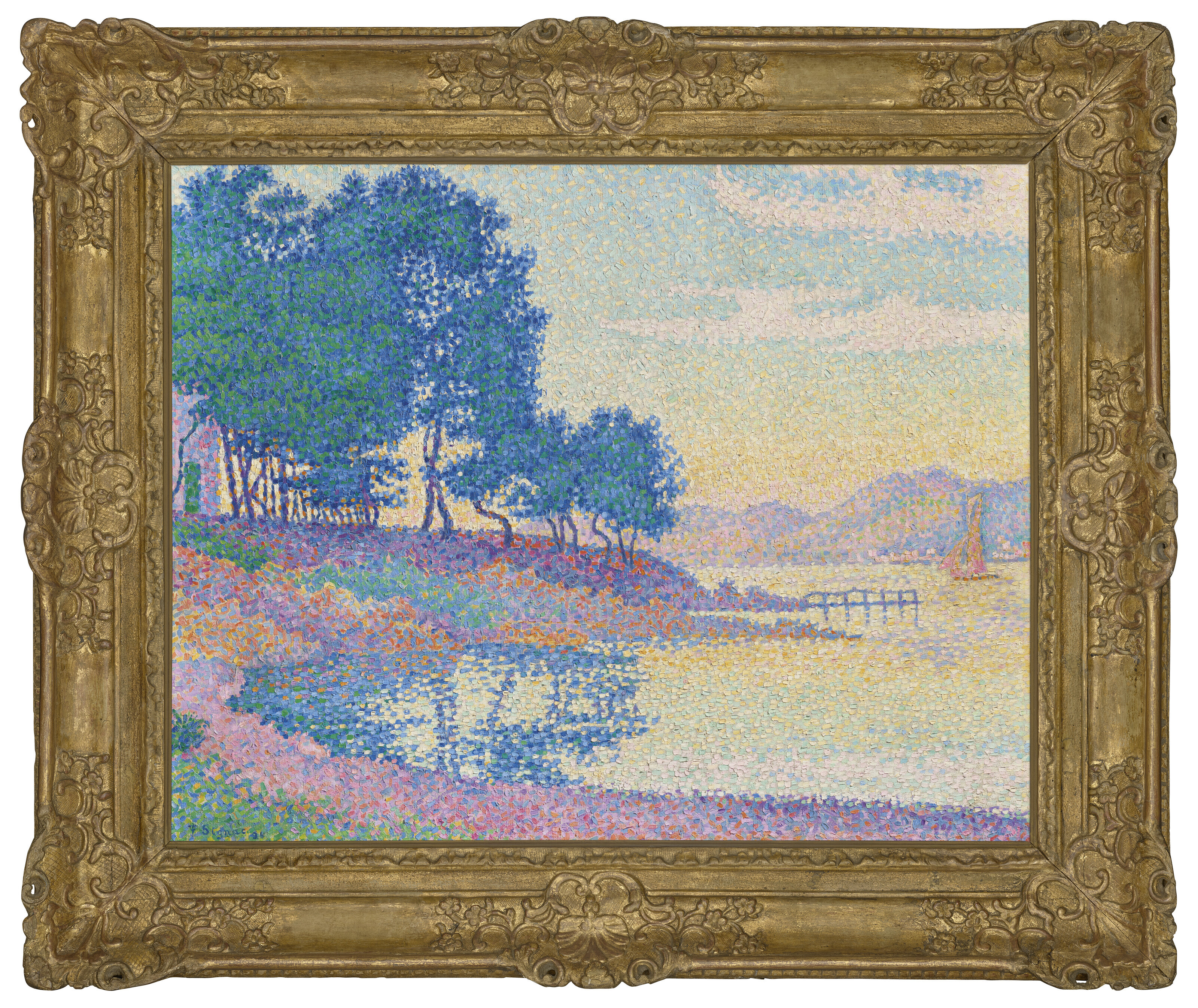 Paul Signac (1863-1935), Calanque des Canoubiers (Pointe de Bamer), Saint-Tropez, 1896. Oil on canvas. 25&frac34; x 32 in (65.3 x 81.3 cm). Sold for &pound;8,015,000 on 28 June 2023 at Christie&rsquo;s in London