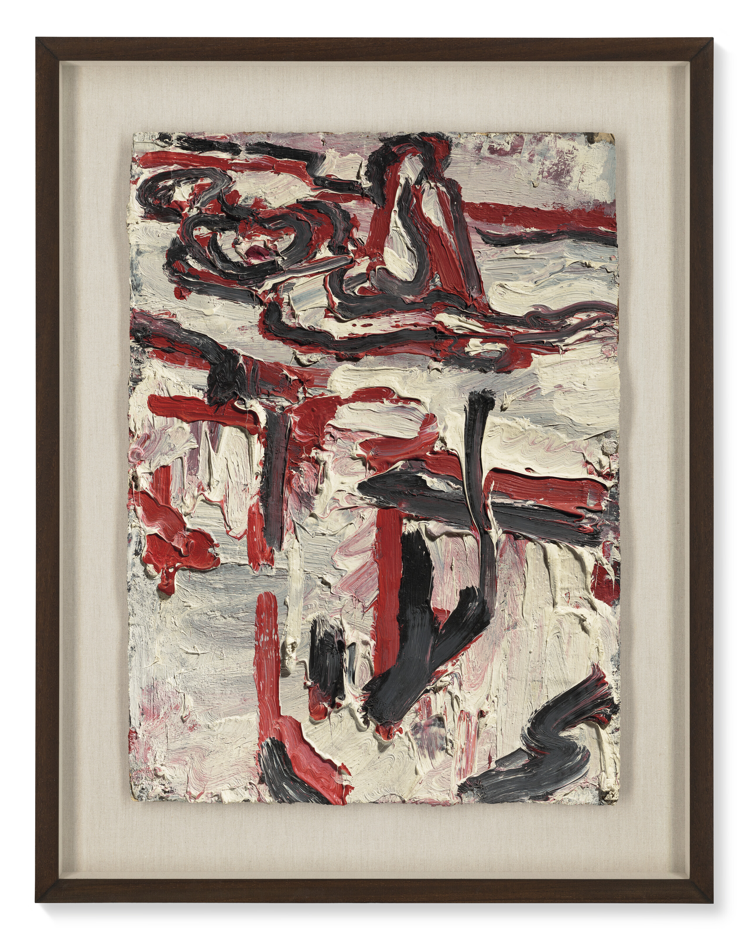 Frank Auerbach (b. 1931), Reclining Figure I, 1965. Oil on paper laid down on board. 30⅞ x 22⅜ in (78.5 x 56.8 cm). Estimate: &pound;400,000-600,000. Offered in the&nbsp;20th/21st Century: London Evening Sale on 28 June 2023 at Christie&rsquo;s in London