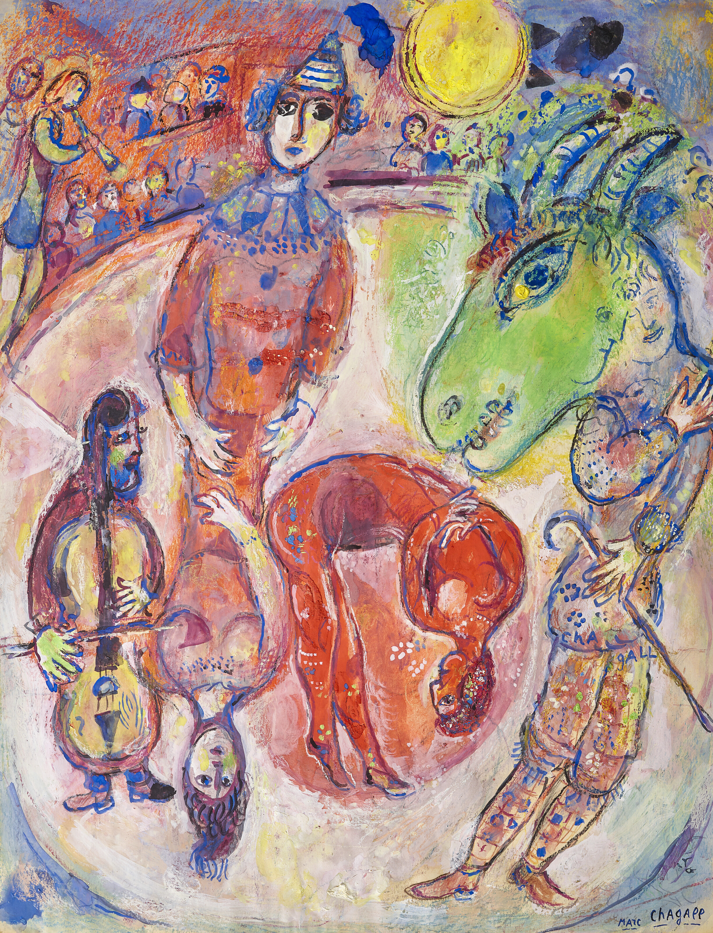 MARC CHAGALL (1887-1985), Arlequin à la lune jaune | Christie