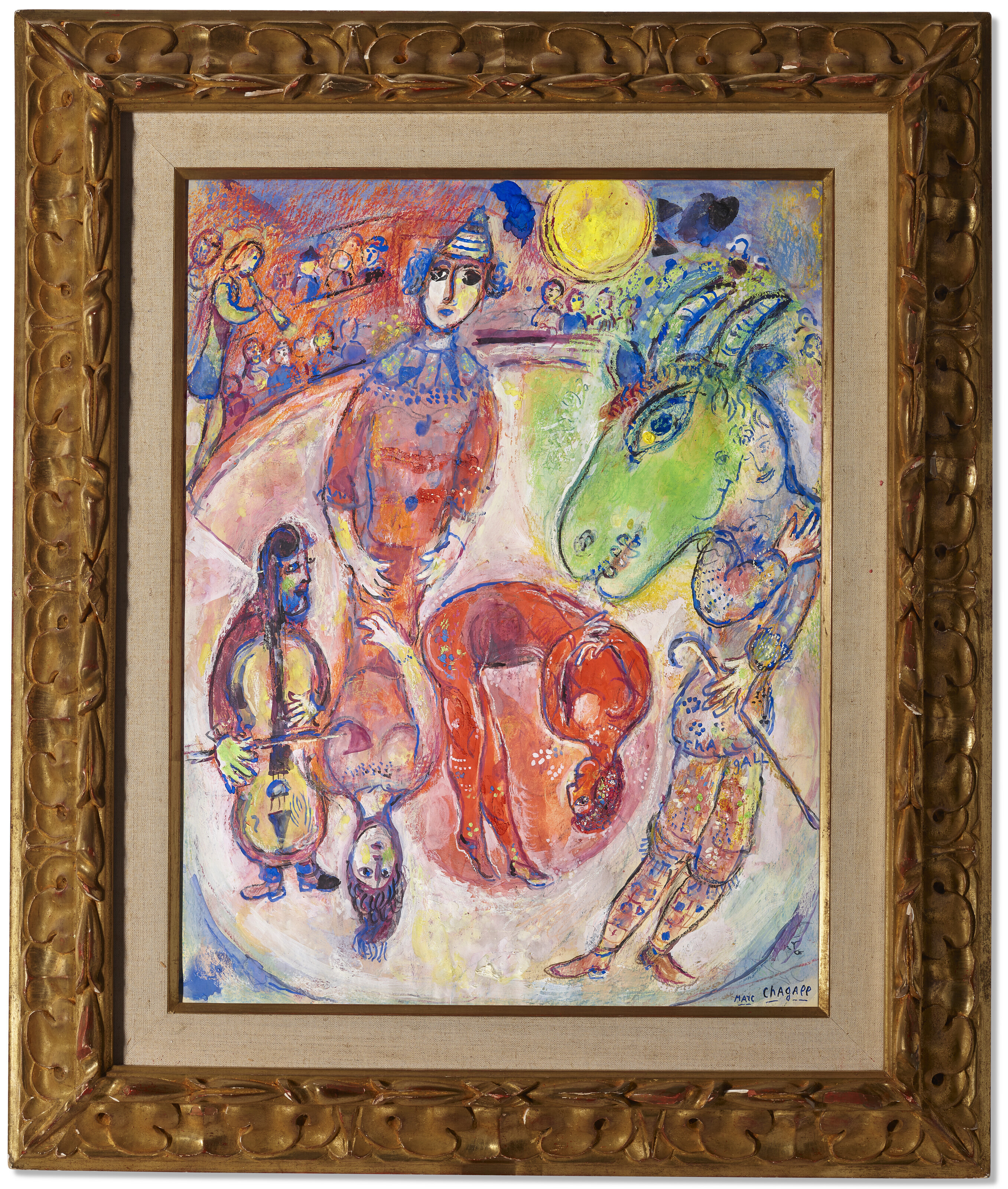 MARC CHAGALL (1887-1985), Arlequin à la lune jaune | Christie's