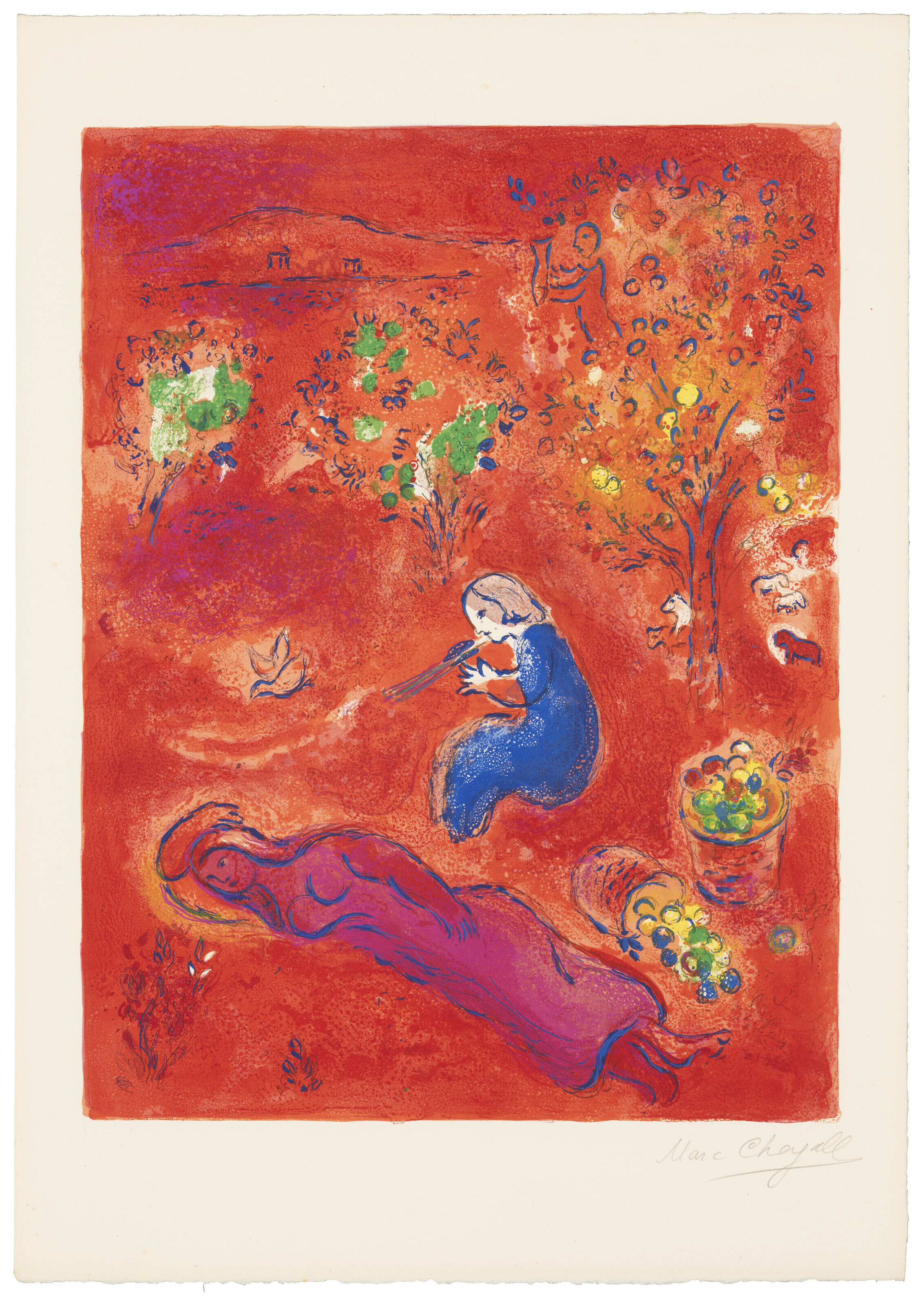 Marc Chagall、Daphnis And Chloe（9） Le Verger, from Daphnis et Chloé, MARC CHAGALL (1887-1985