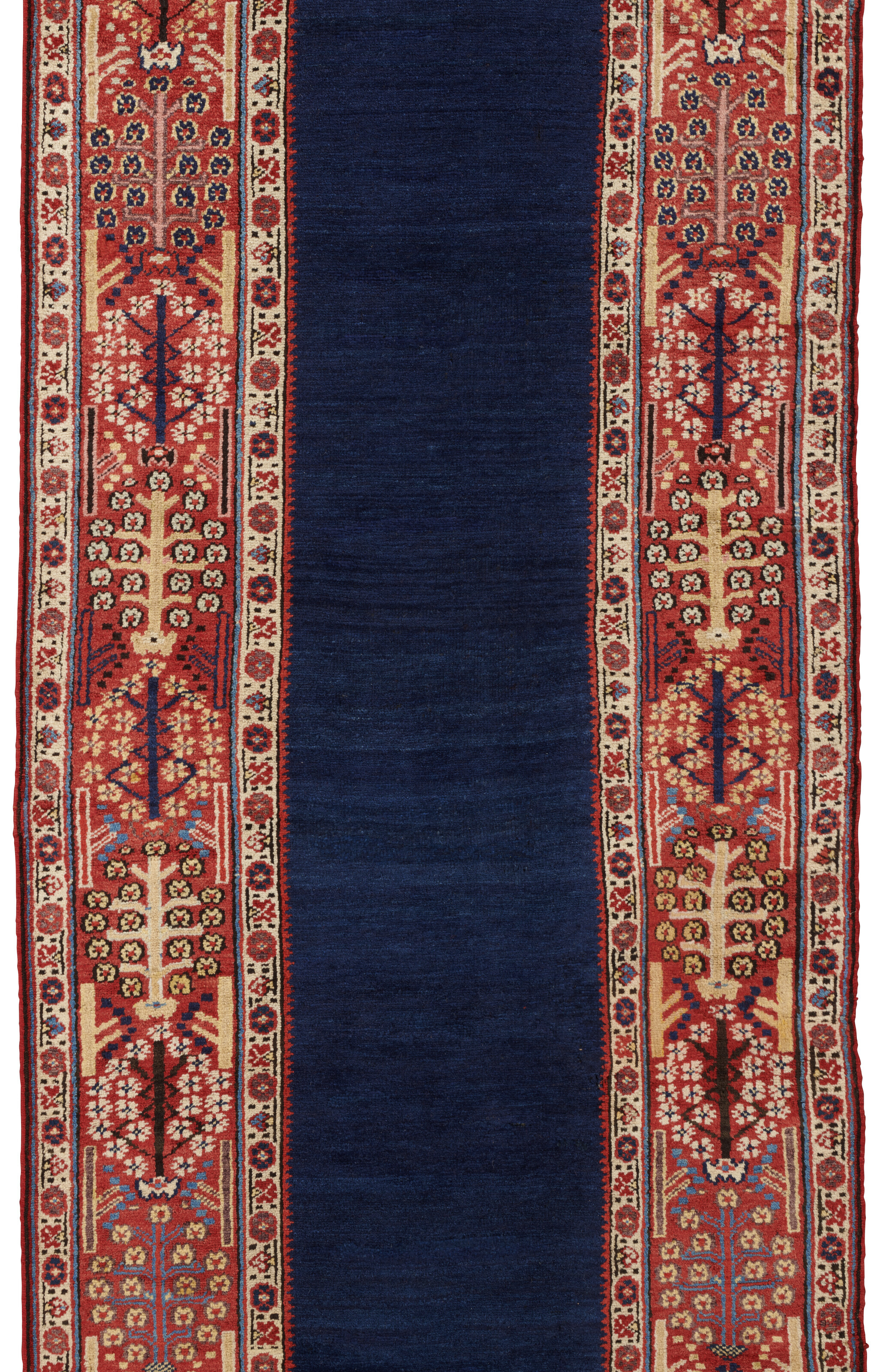 A Kurdish runner, Azerbaijan, mid-19th century (detail). 15 ft 6 in x 3 ft 2 in (473 x 93 cm). Estimate: &pound;8,000-12,000. Offered in Art of the Islamic and Indian Worlds Including Oriental Rugs and Carpets on 27 April 2023 at Christie&rsquo;s in London