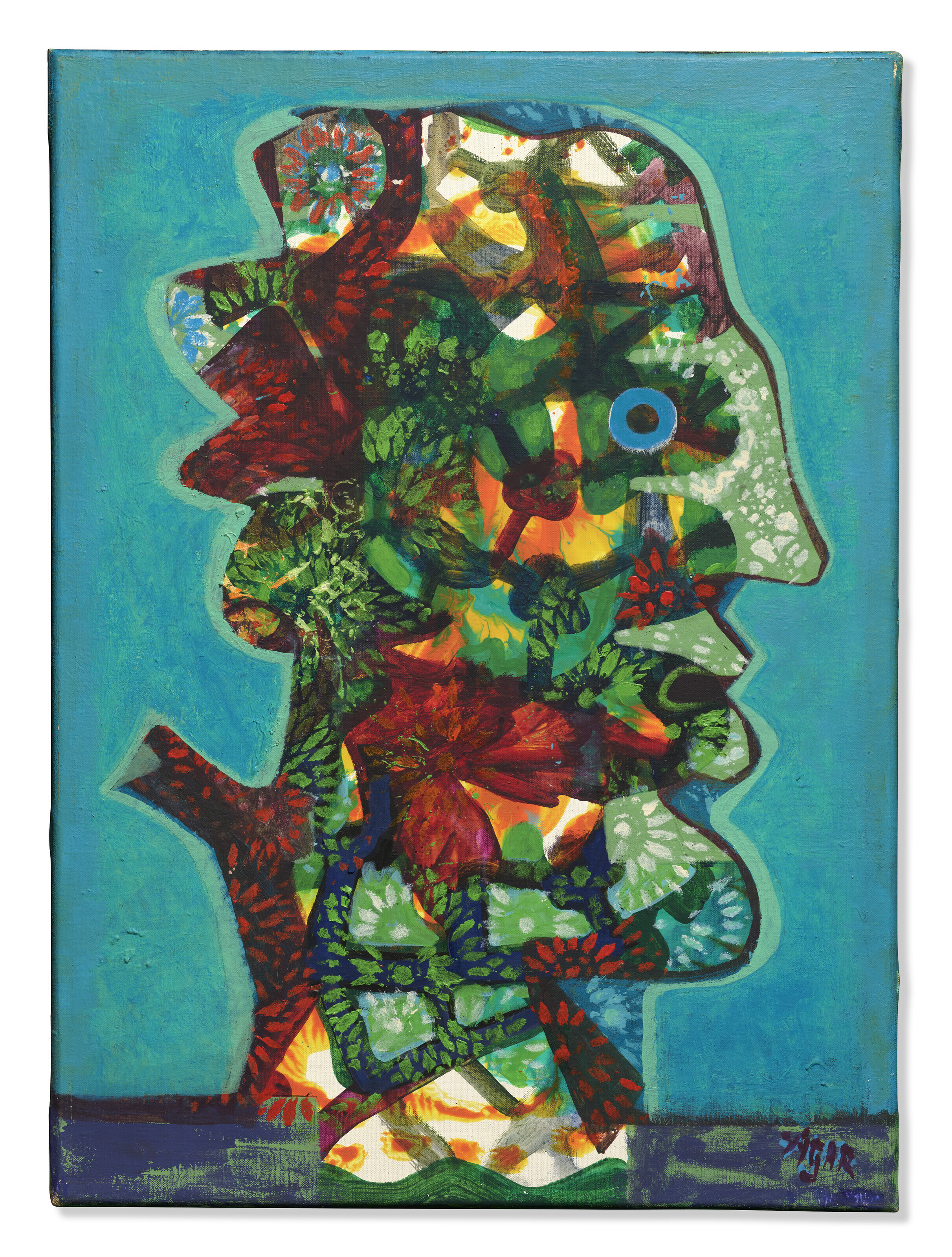 Eileen Agar (1899-1991), The Forrester, 1965. Oil, acrylic and graphite on canvas. 22 x 16 in (55.9 x 40.8 cm). Sold for £30,240 on 9 March 2023 at Christie’s Online