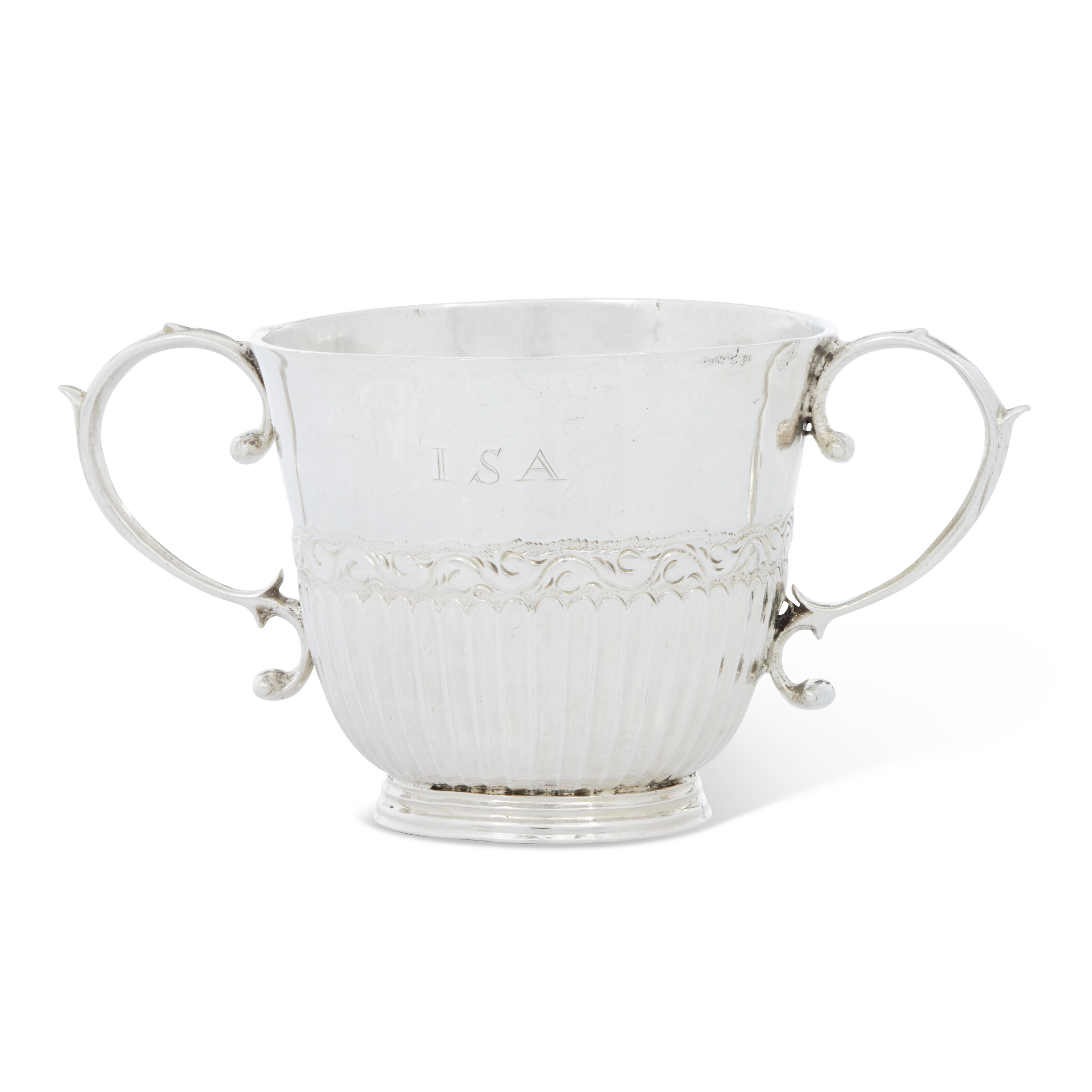 A QUEEN ANNE IRISH SILVER PORRINGER, MARK OF EDWARD WORKMAN, DUBLIN ...