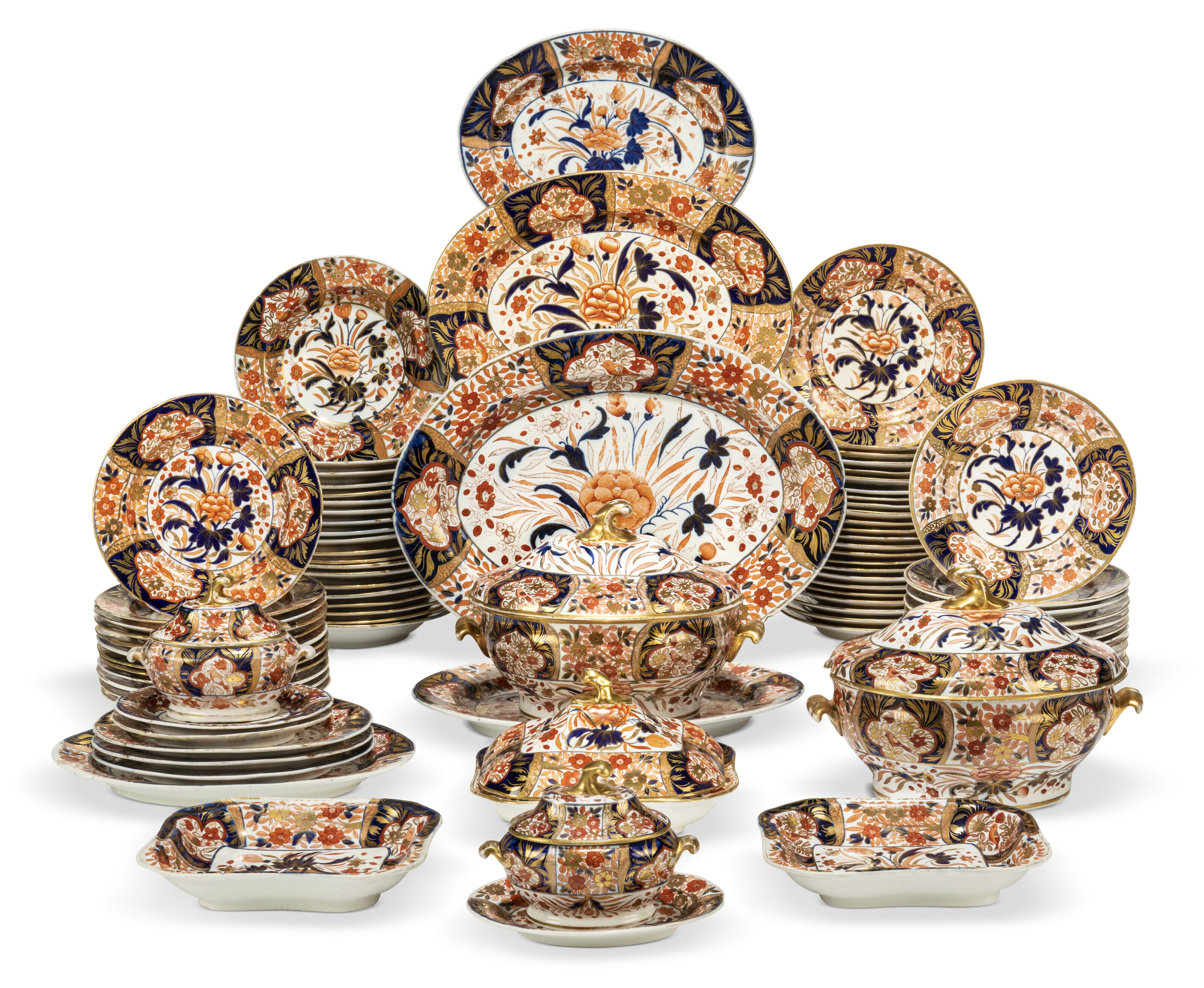 A COALPORT AND COPELAND PORCELAIN IMARI-PATTERN COMPOSITE PART