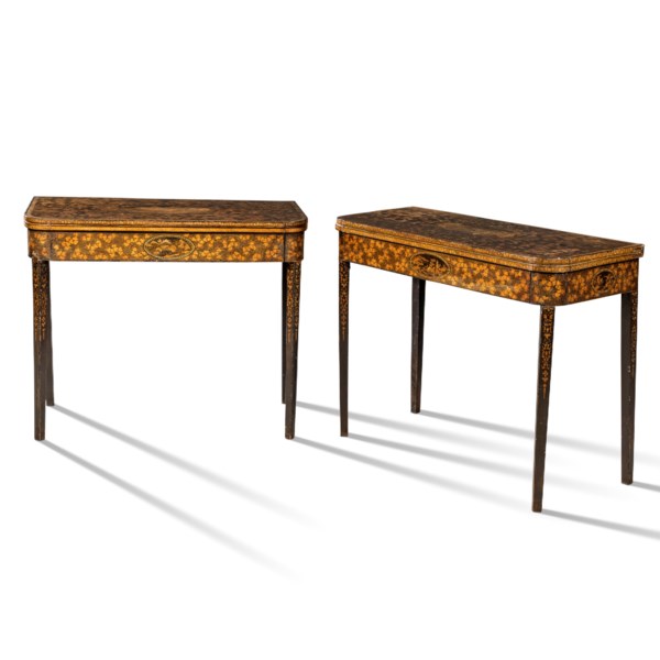 Black Lacquer Export Canton Export Games Table - Early 19th Century