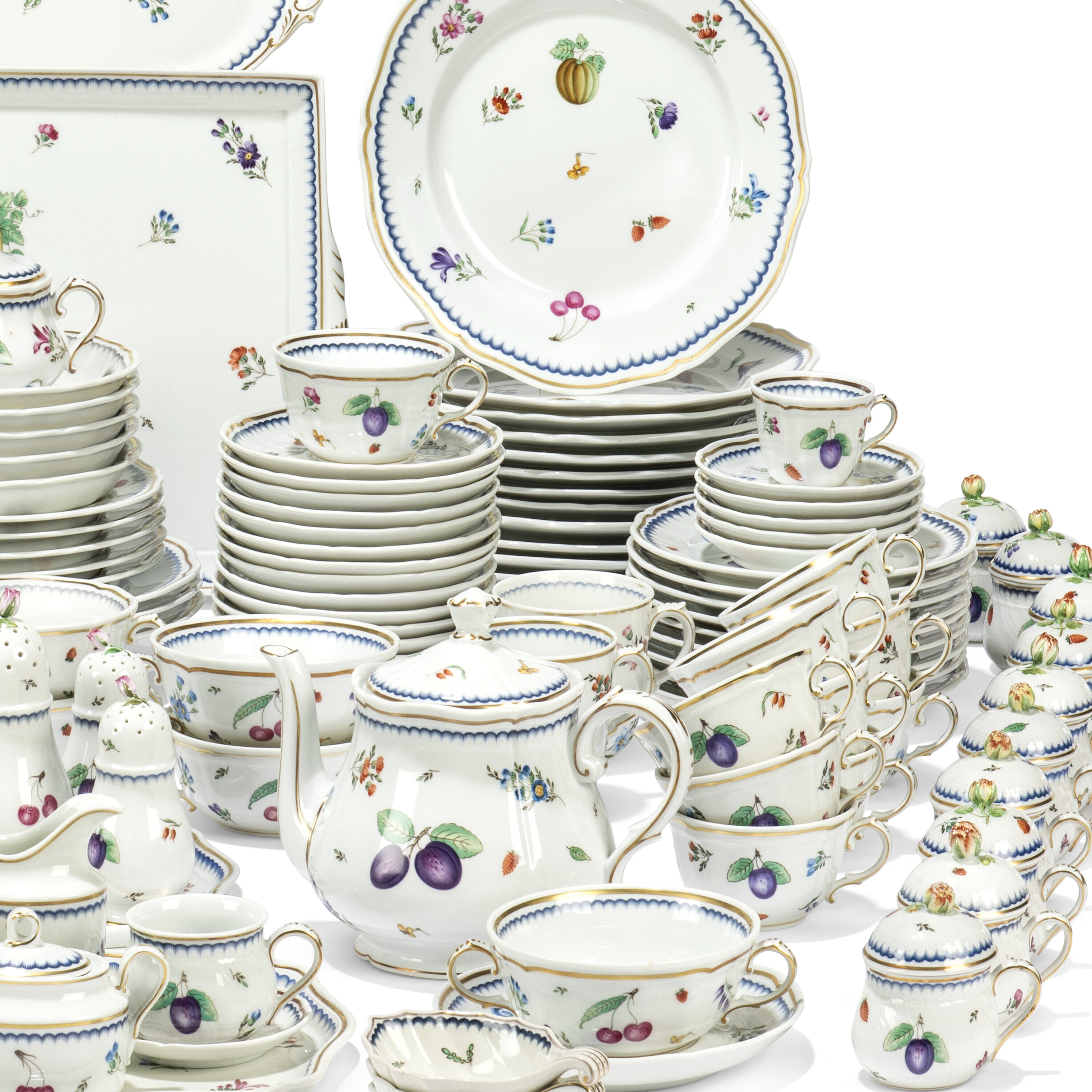 A RICHARD GINORI PORCELAIN 'ITALIAN FRUIT' PATTERN PART TABLE