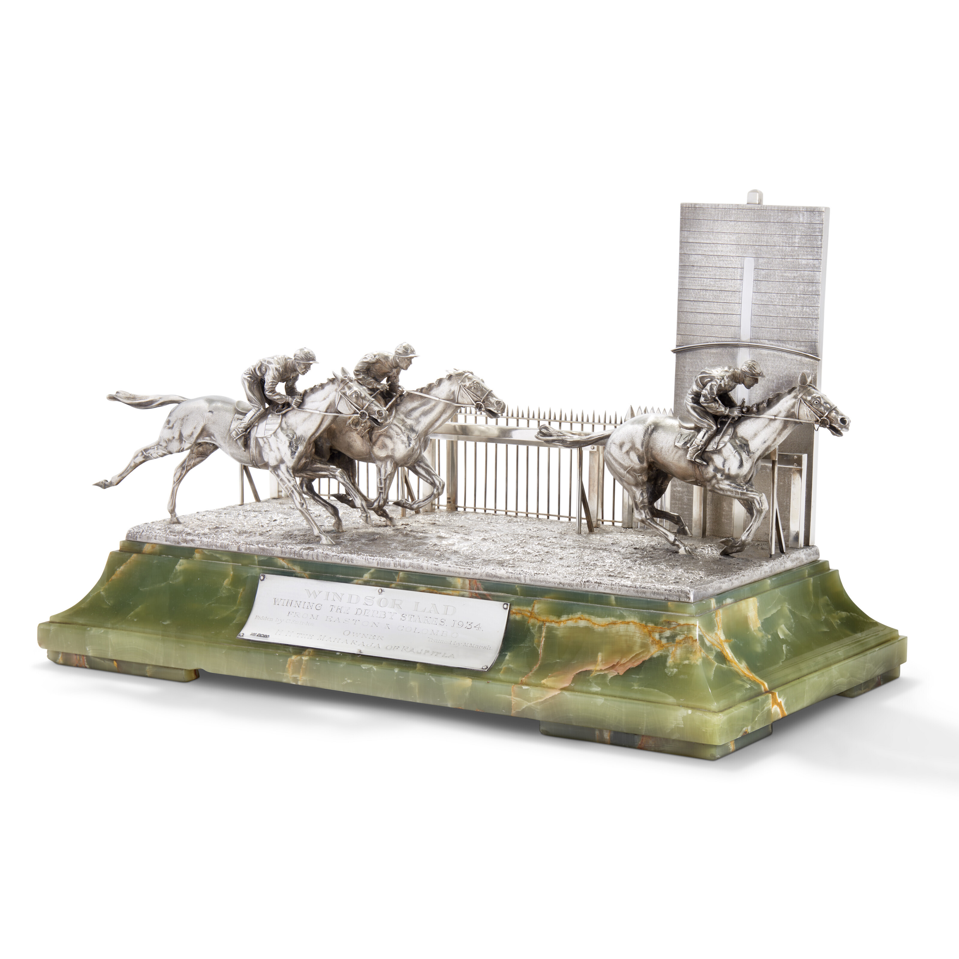 A V SILVER RACING SCULPTURE OF THE 1934 DERBY WINNER, MARK OF