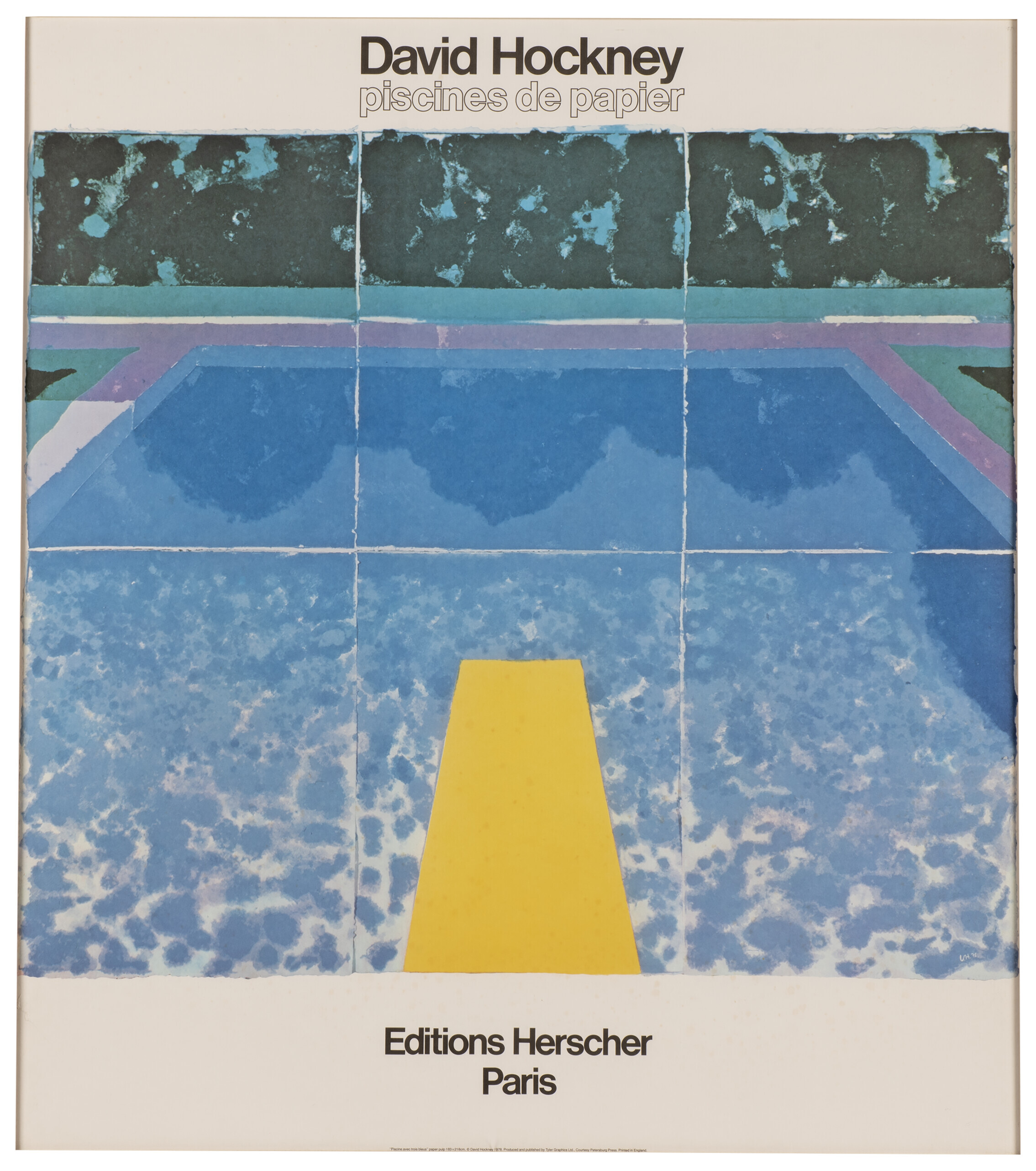David Hockney Piscines de Papier, Editions Herscher Paris, "Piscines ...