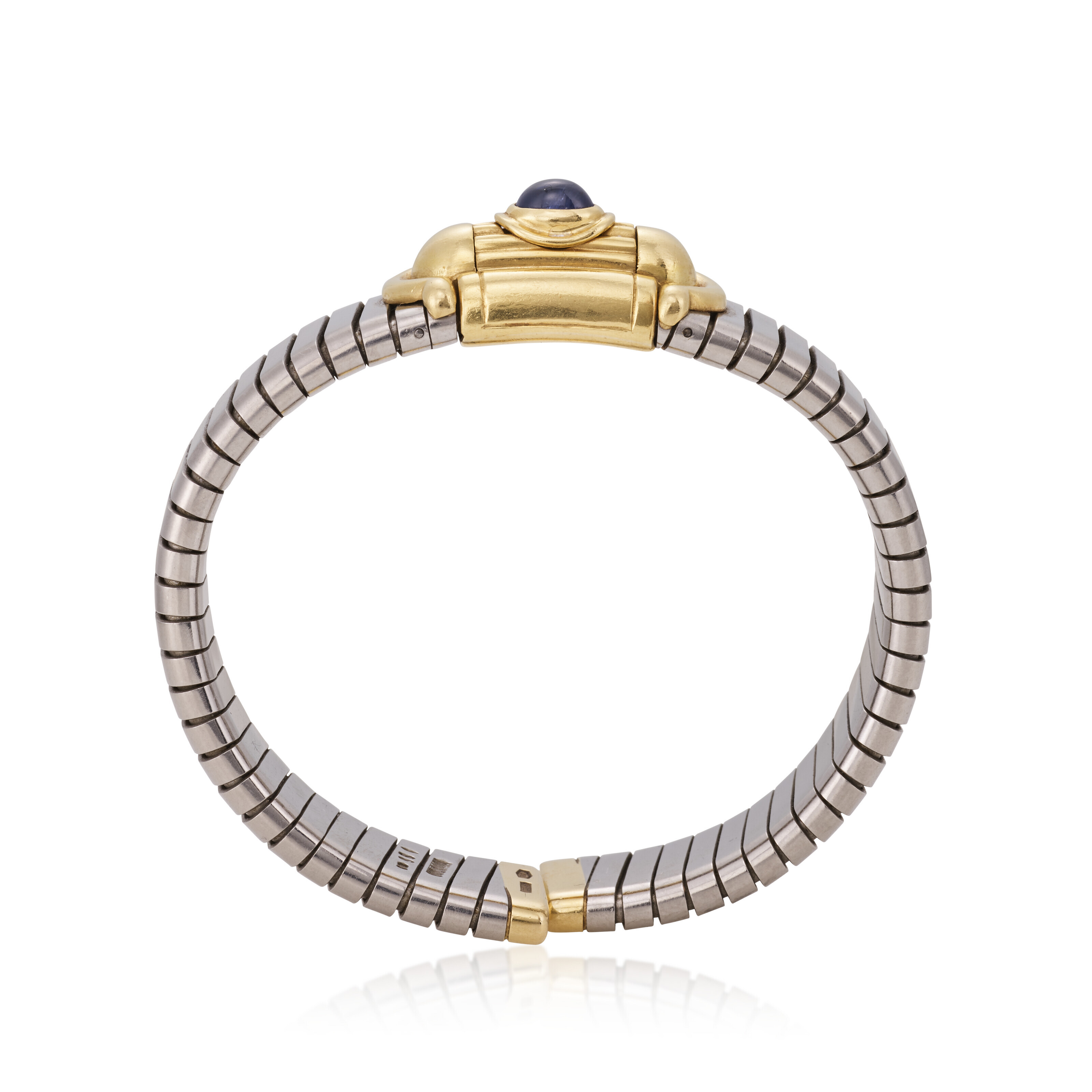 BULGARI BVLGARI 18K Gold Stainless Steel Tubogas Open Hearts Bracelet  285363  FASHIONPHILE