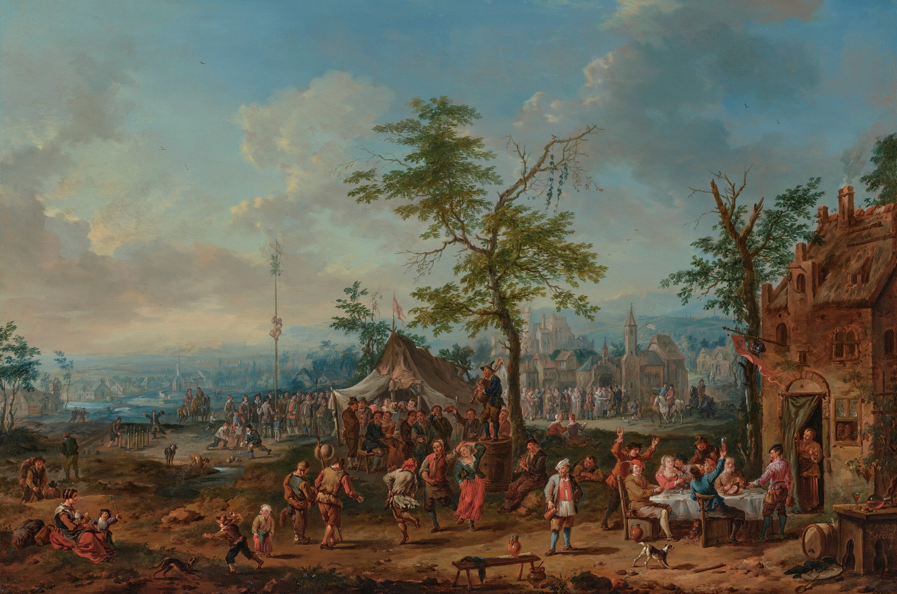 JAN-PIETER VAN BREDAEL (1654-1745), A village festival with figures