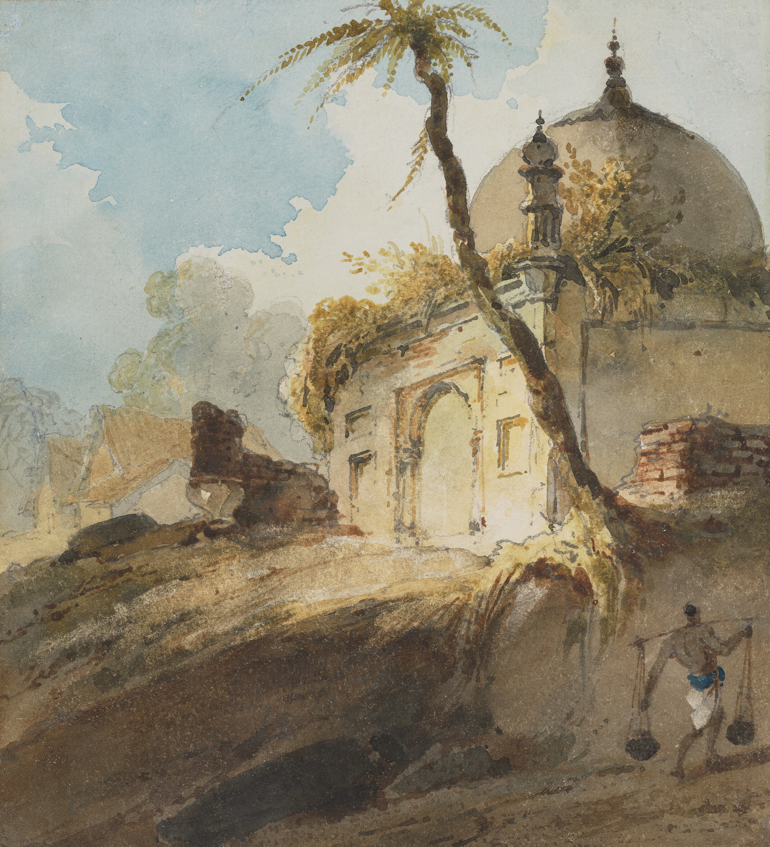 George Chinnery, Ruined mausoleum in North India, sold for £6,930 on 25 May 2023 at Christie's in London