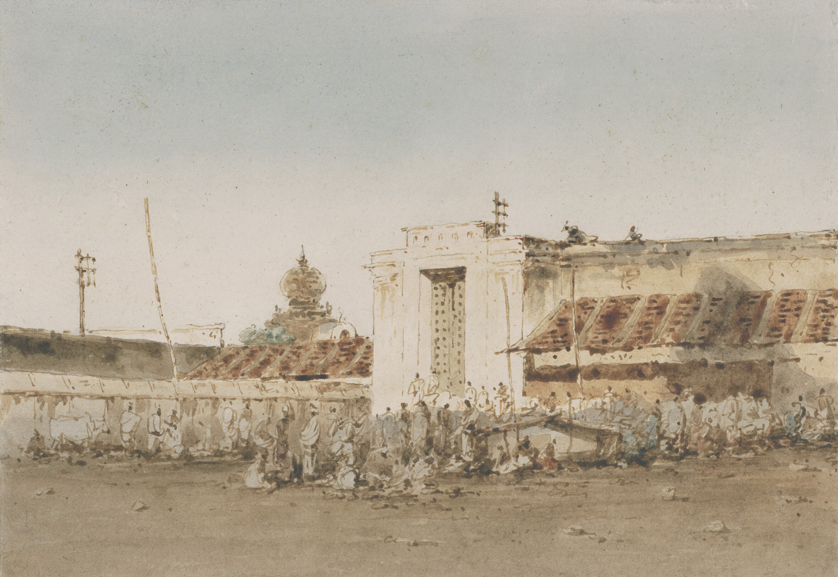 George Chinnery, The entrance to the Honourable East India Companys pagoda, Madras, sold for £6,930 on 25 May 2023 at Christie's in London