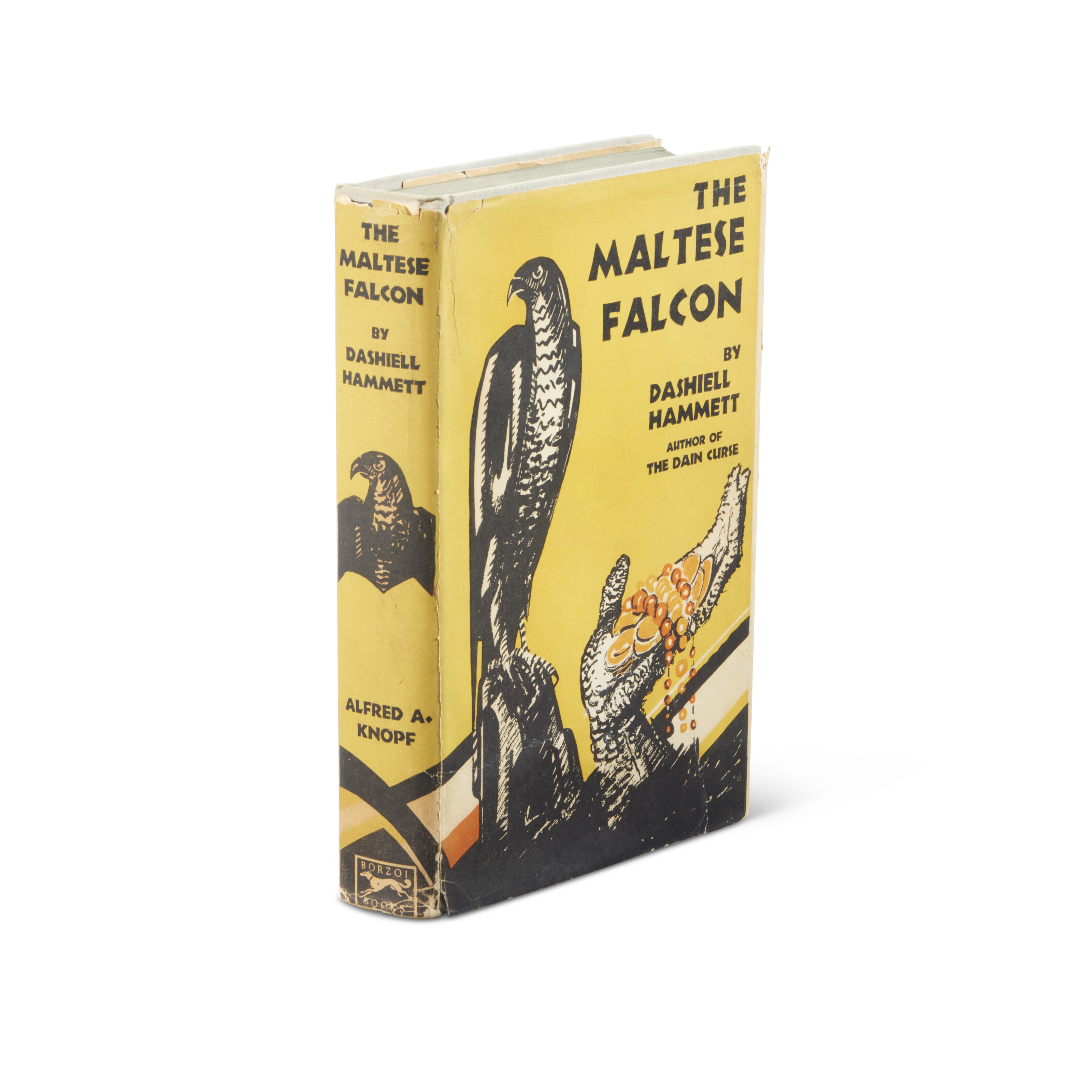 The Maltese Falcon, Dashiell Hammett, 1930. The first edition in the iconic dust-jacket of one of the most influential detective novels of all time. Sold for £27,720 on 28 September 2023 at Christie’s in London