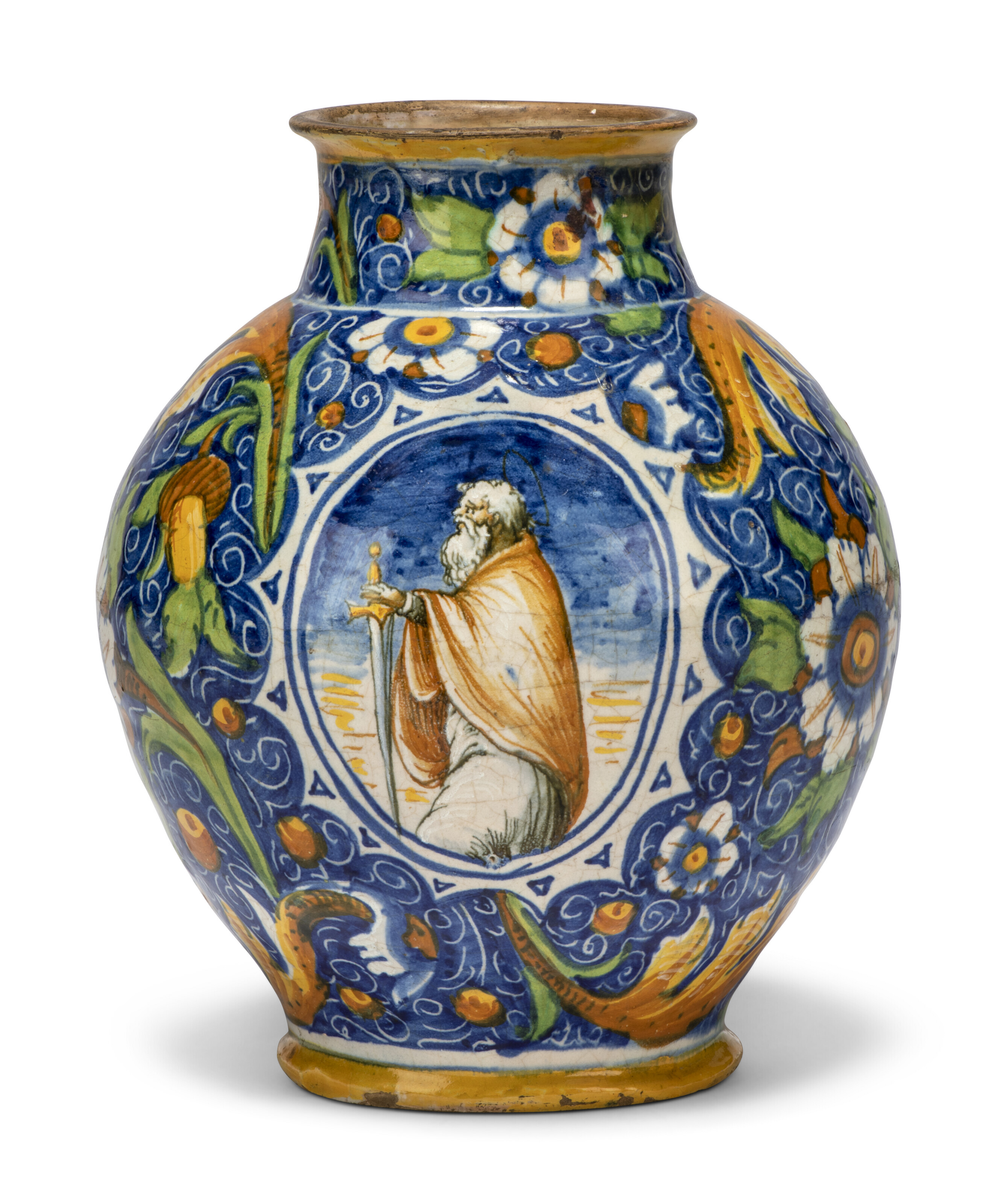 Two Polychrome Majolica Jars,  Priced Individually