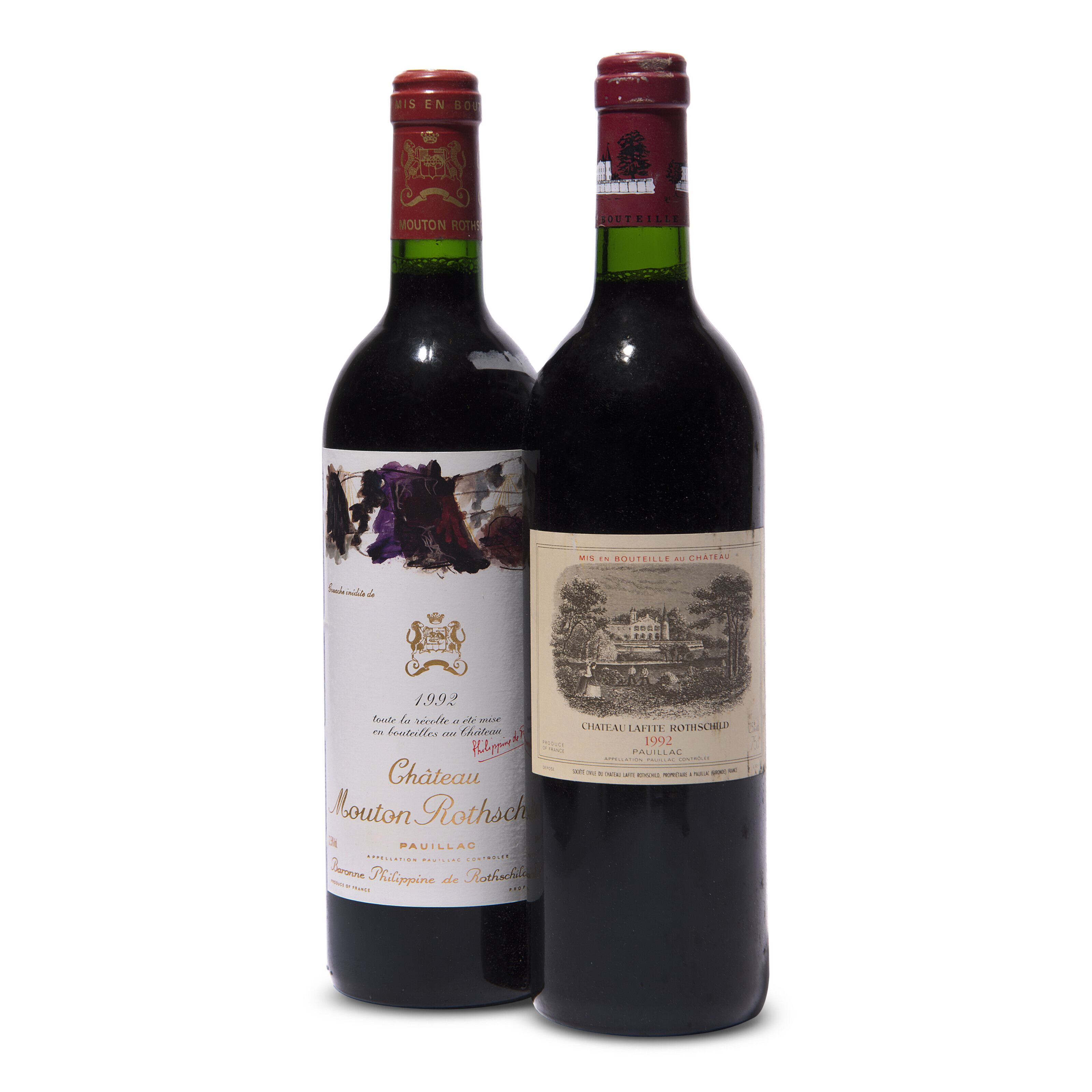 Mixed Lafite Rothschild and Mouton Rothschild 1992, Château Lafite 